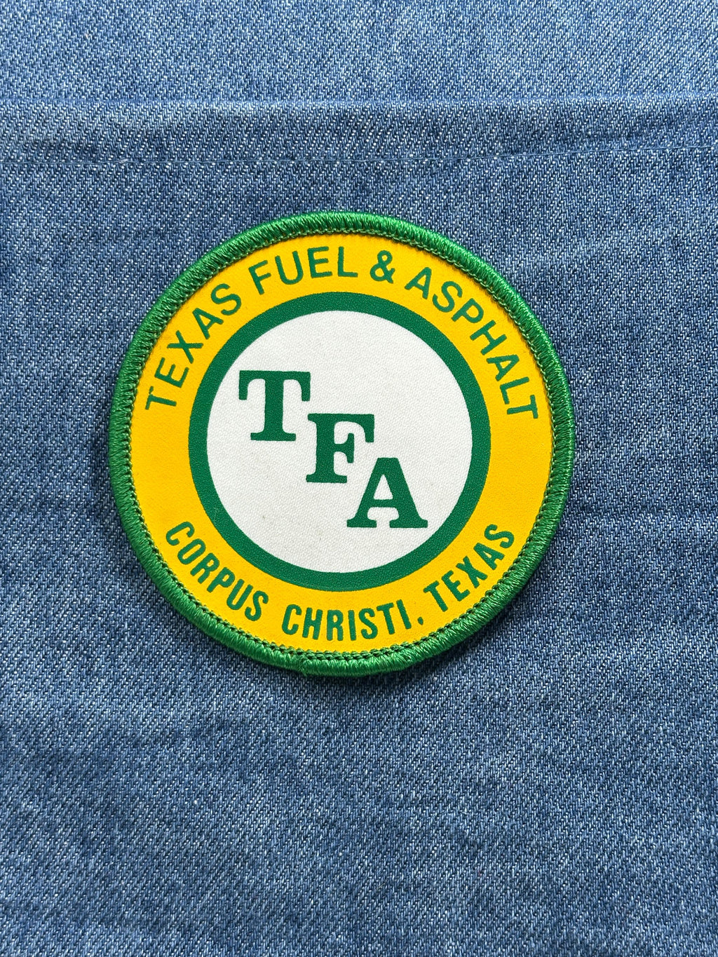 Texas Fuel & Asphalt Collectable Patch: Green Yellow - Oil Industry Accessory