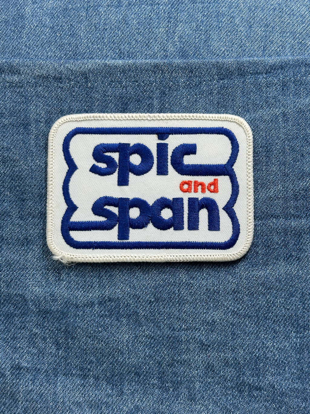 Spic and Span Collectable Patch: Blue White Logo - Retro Cleaning Accessory