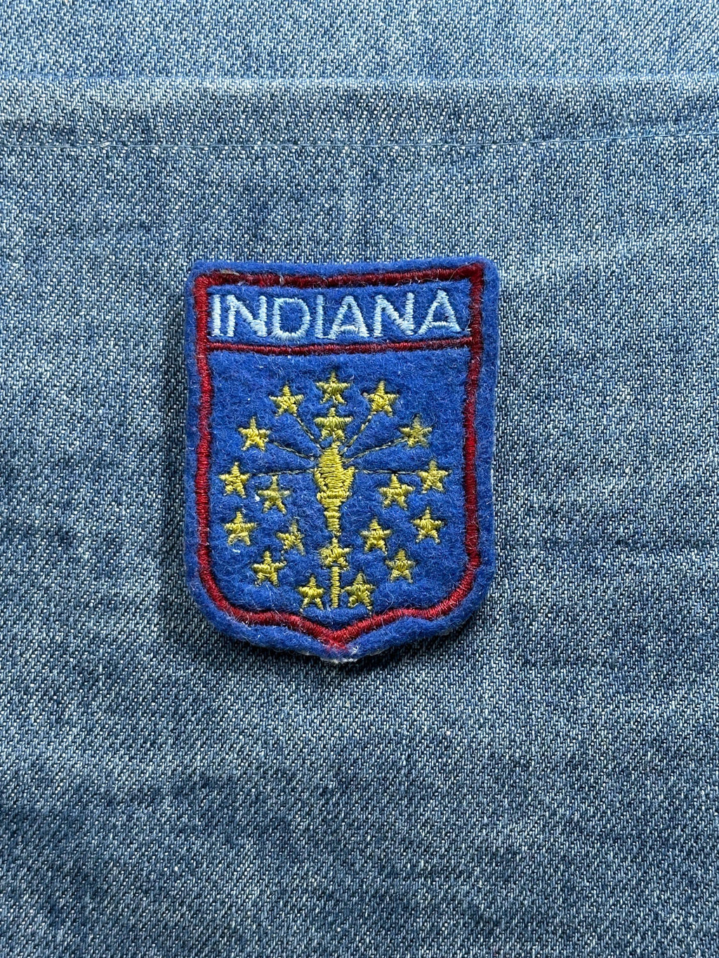 Indiana Collectable Patch: Blue & Gold Felt - State Travel Accessory