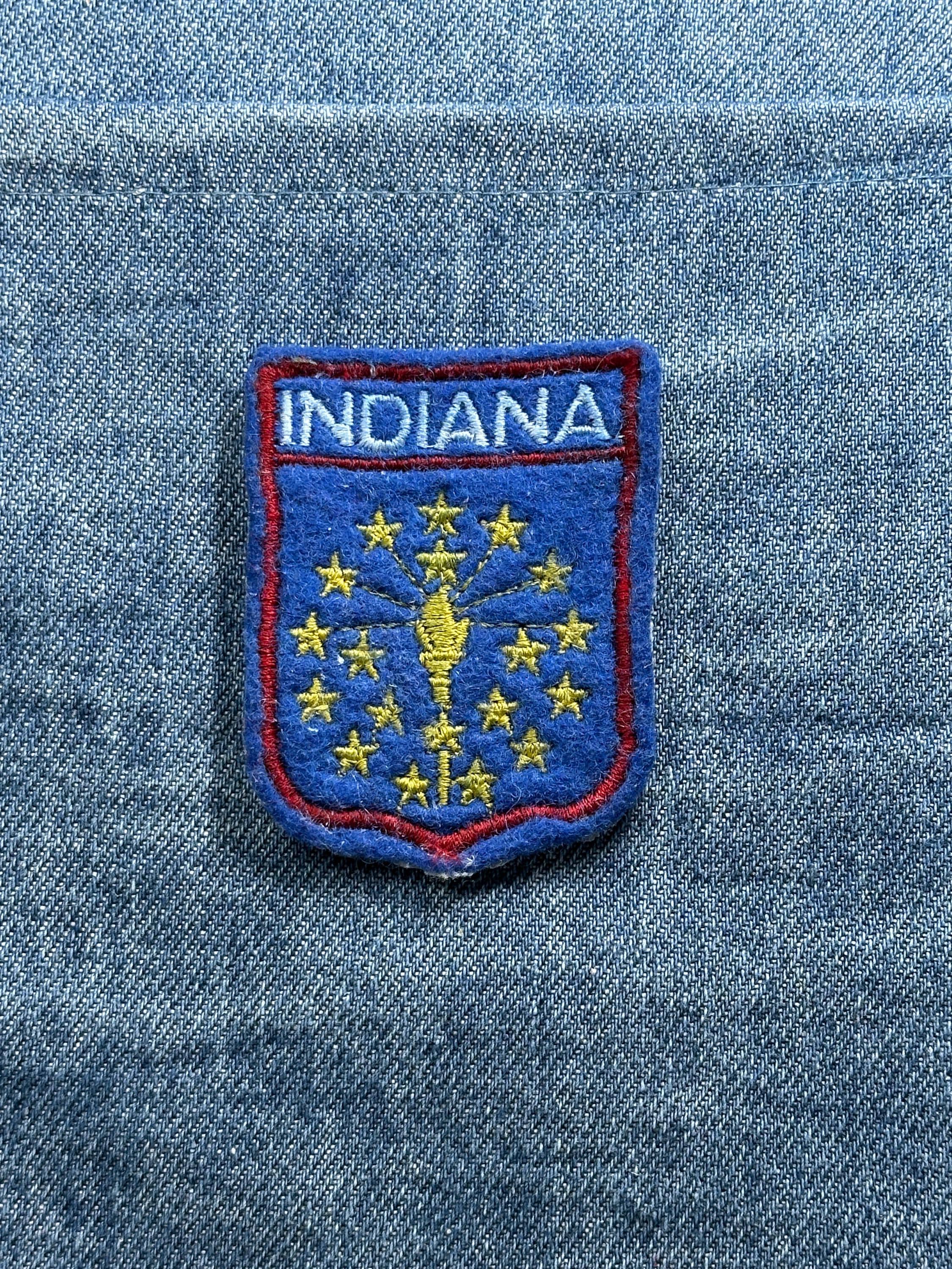Indiana Collectable Patch: Blue & Gold Felt - State Travel Accessory