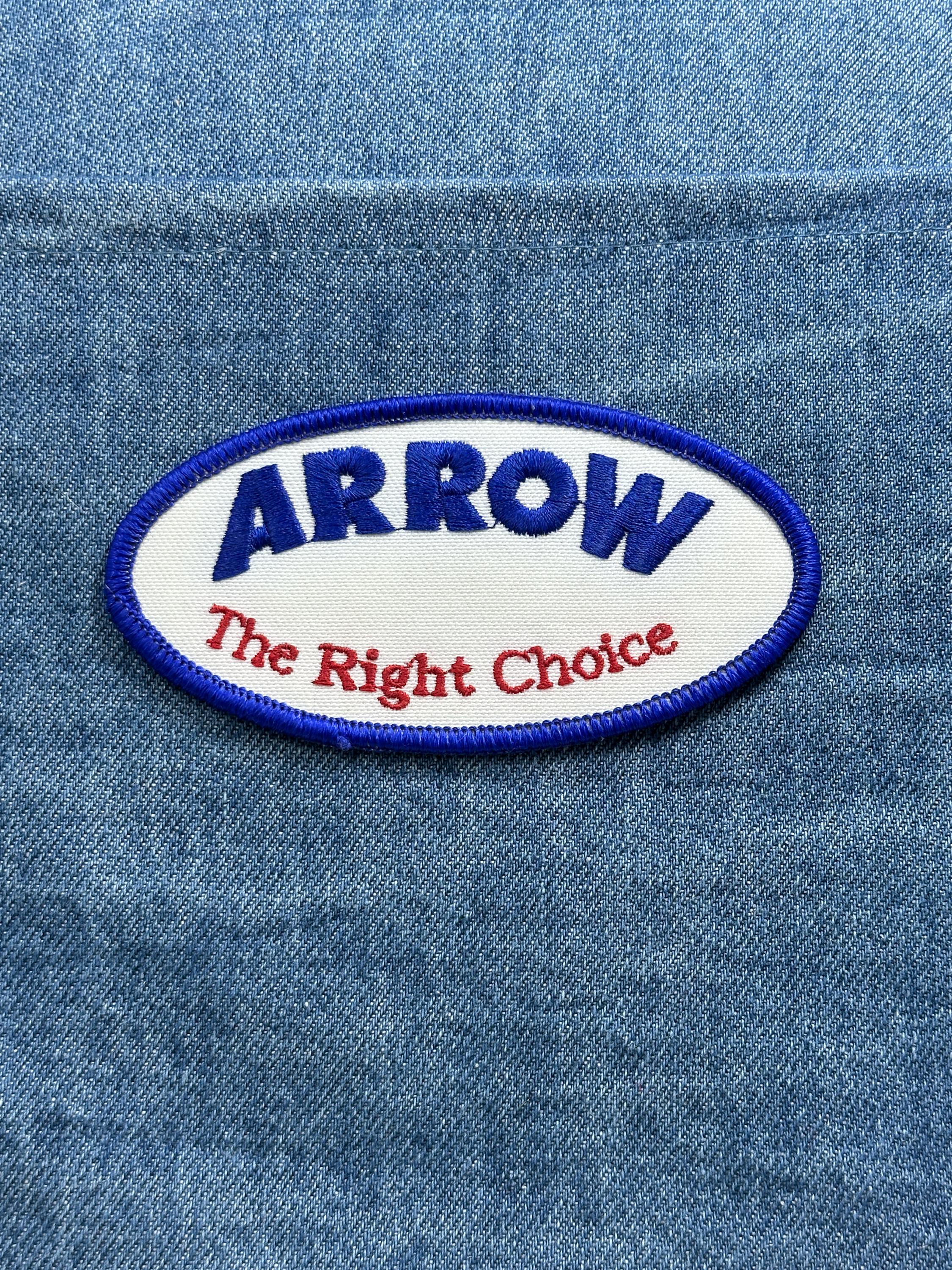 Arrow The Right Choice Patch: Blue Oval - Vintage Ad Accessory