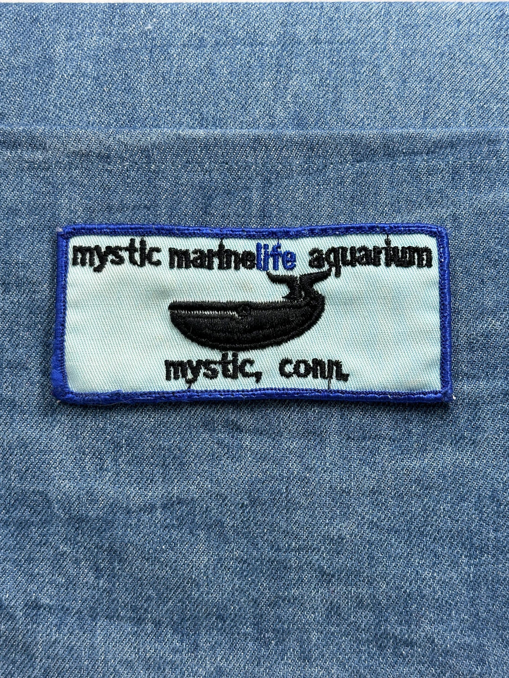 Mystic Marinelife Aquarium Collectable Patch: Blue Border - CT Souvenir Accessory