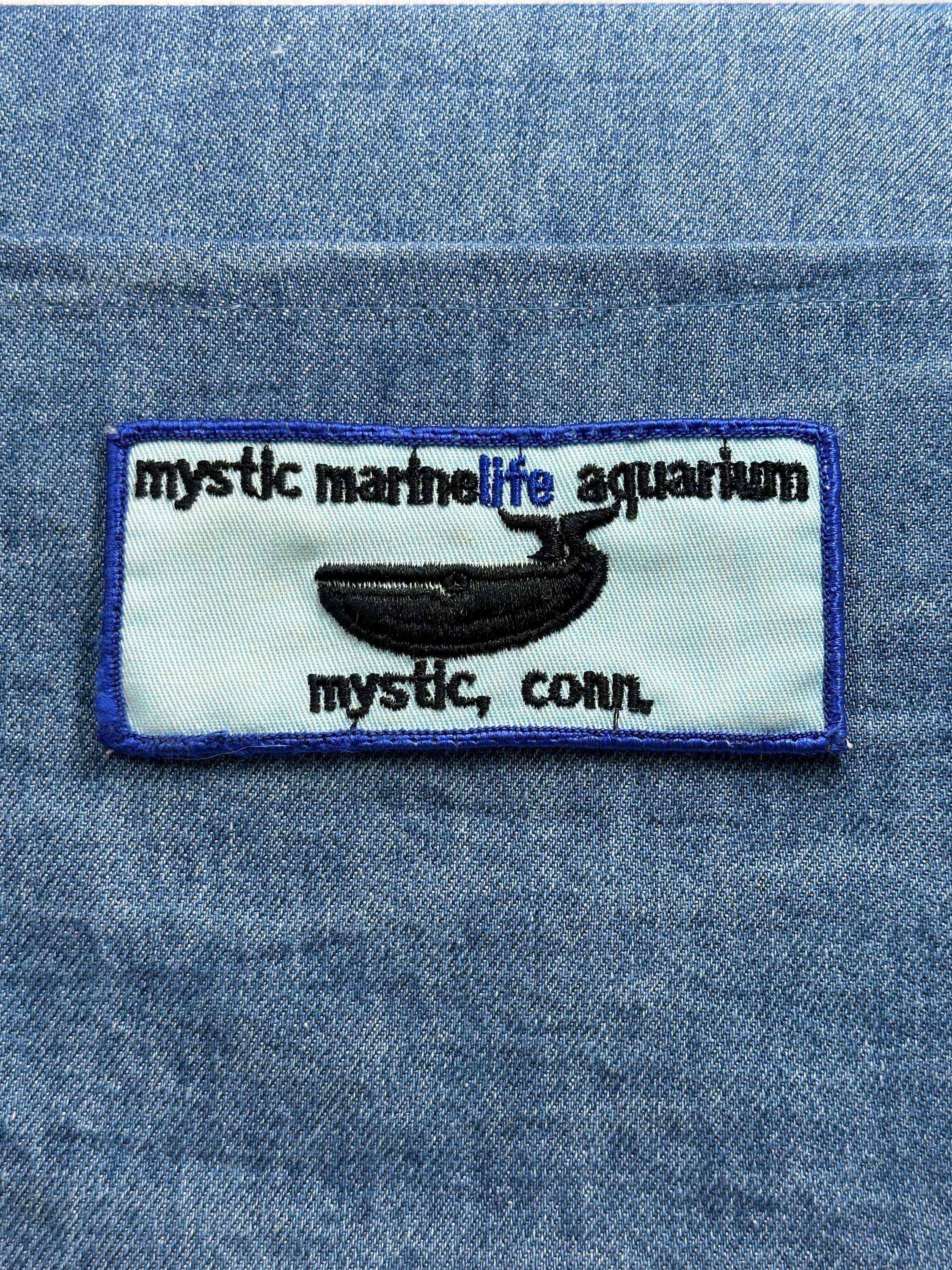 Mystic Marinelife Aquarium Collectable Patch: Blue Border - CT Souvenir Accessory