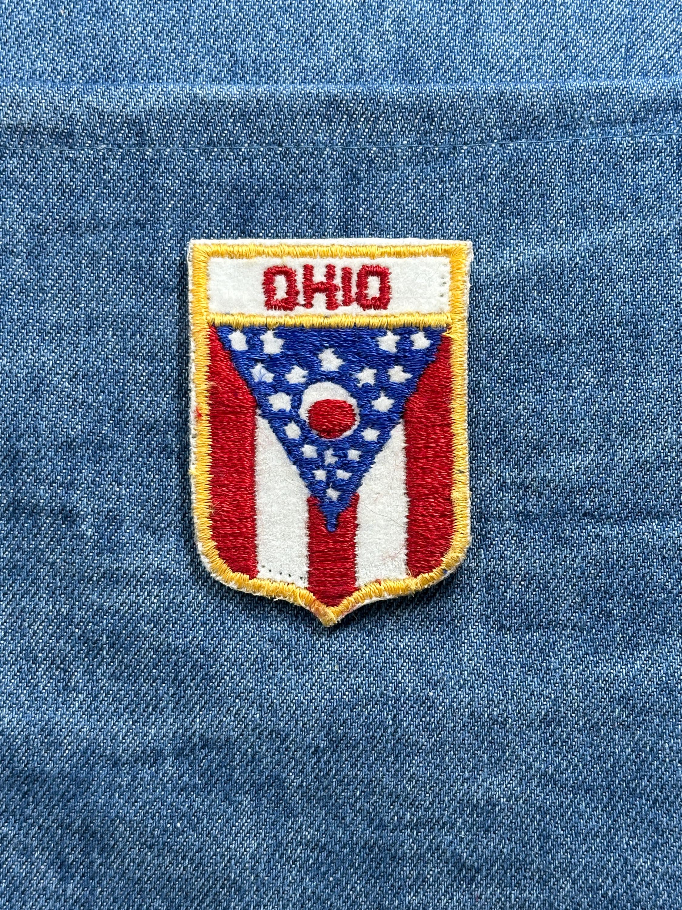 Ohio State Flag Collectable Patch: Red White Blue - Vintage Travel Accessory
