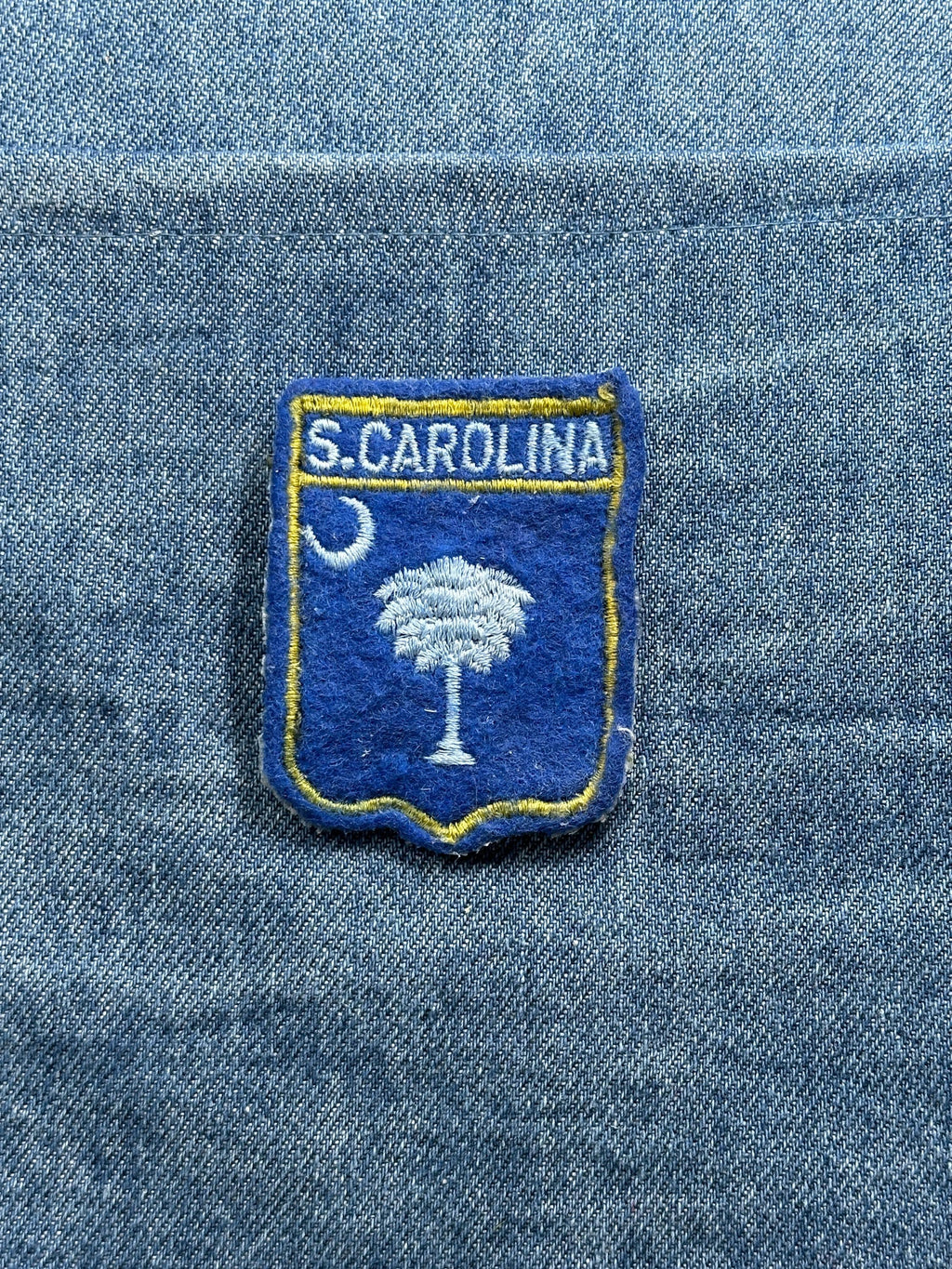 South Carolina Collectable Patch: Blue & Gold Felt - State Flag Accessory