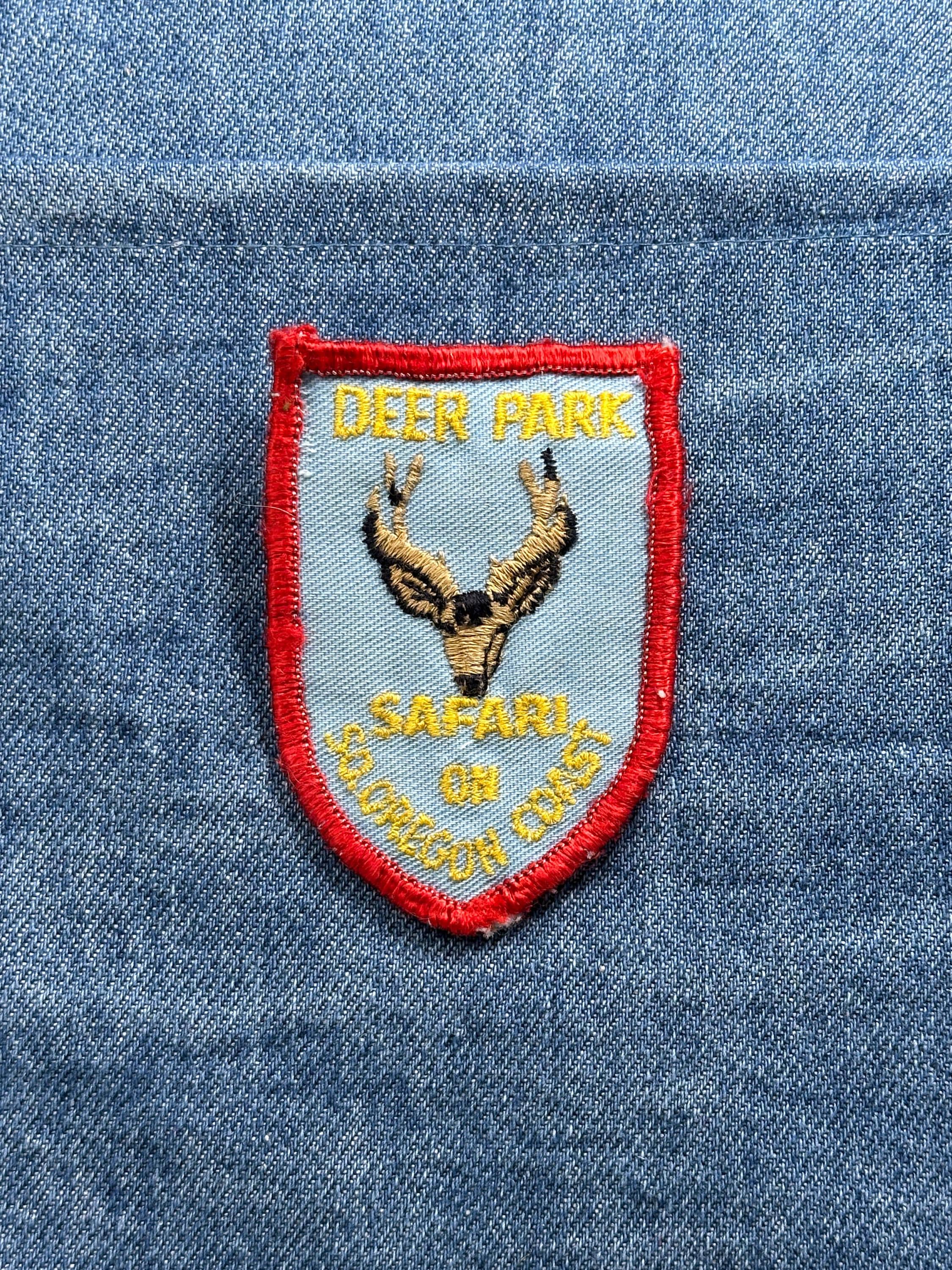 Deer Park Safari Collectable Patch: Red Border Shield - Oregon Wildlife Souvenir