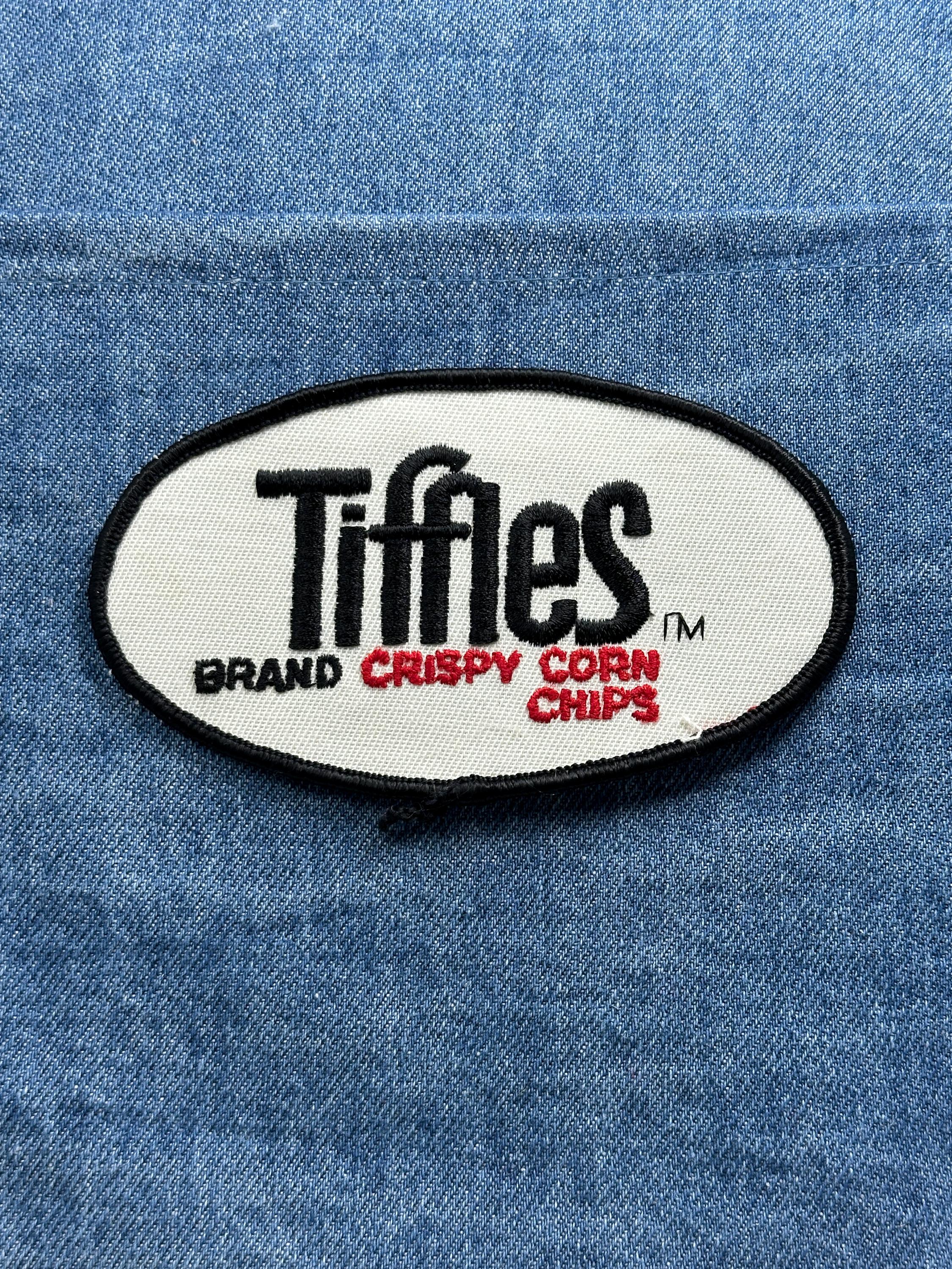 Tiffles Corn Chips Patch: White Oval Logo - Vintage Snack Accessory