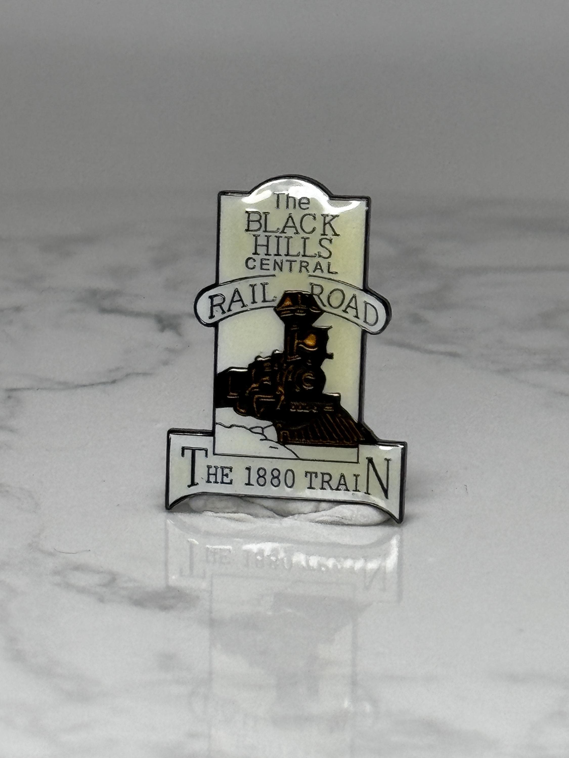 Vintage Black Hills Central Railroad Pin: Enamel Train - 1880 Era Accessory