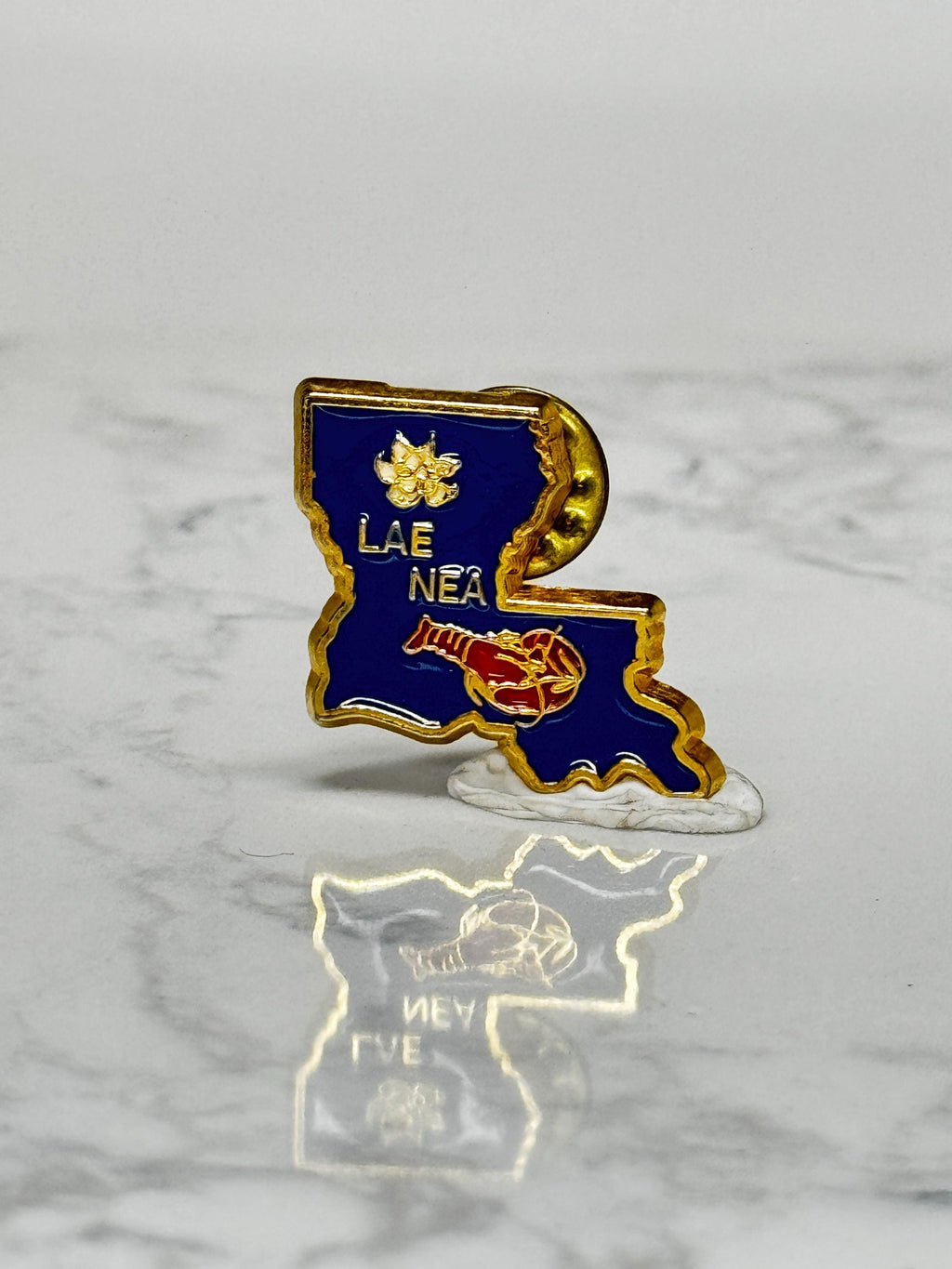 Vintage Louisiana Education Association Lapel Pin: Blue Enamel - Education Organization Collectible