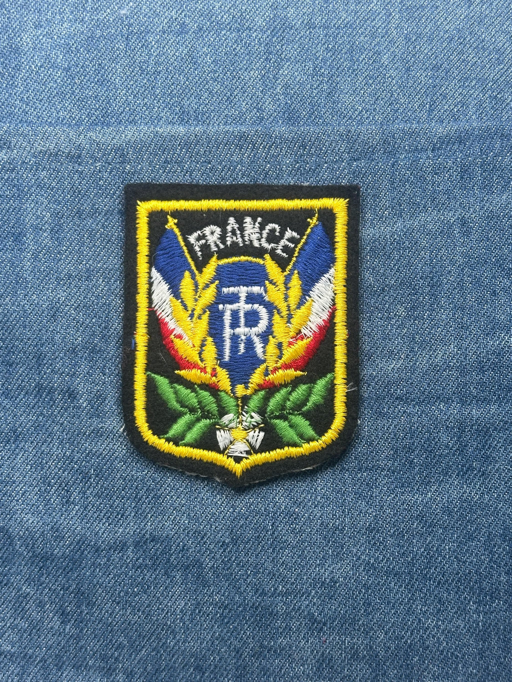 France Crest Collectable Patch: Tricolor Shield - Military Accessory