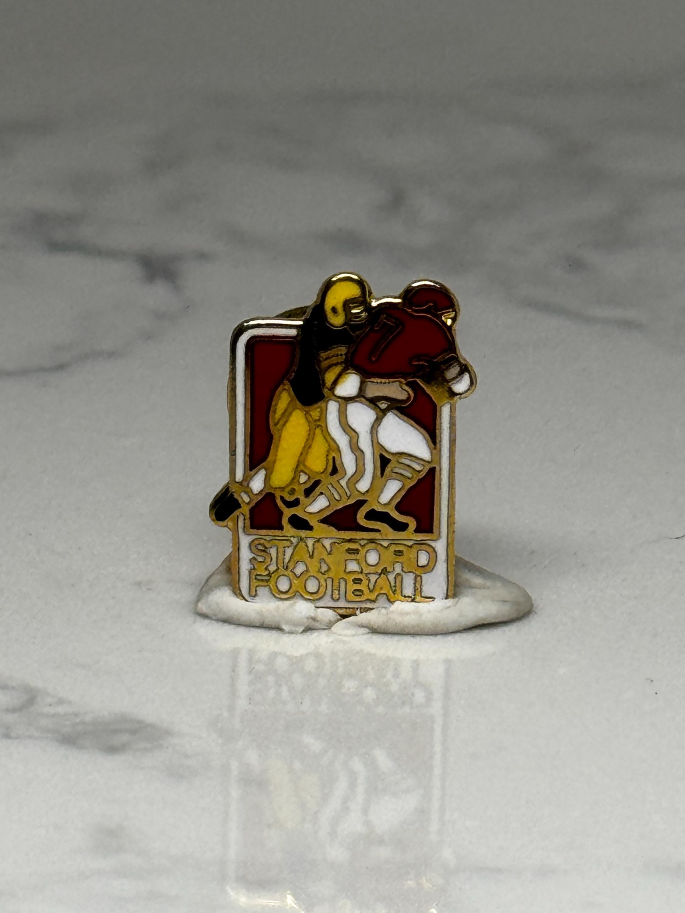 Vintage Stanford Football Enamel Pin: Gold Tone - College Sports Accessory
