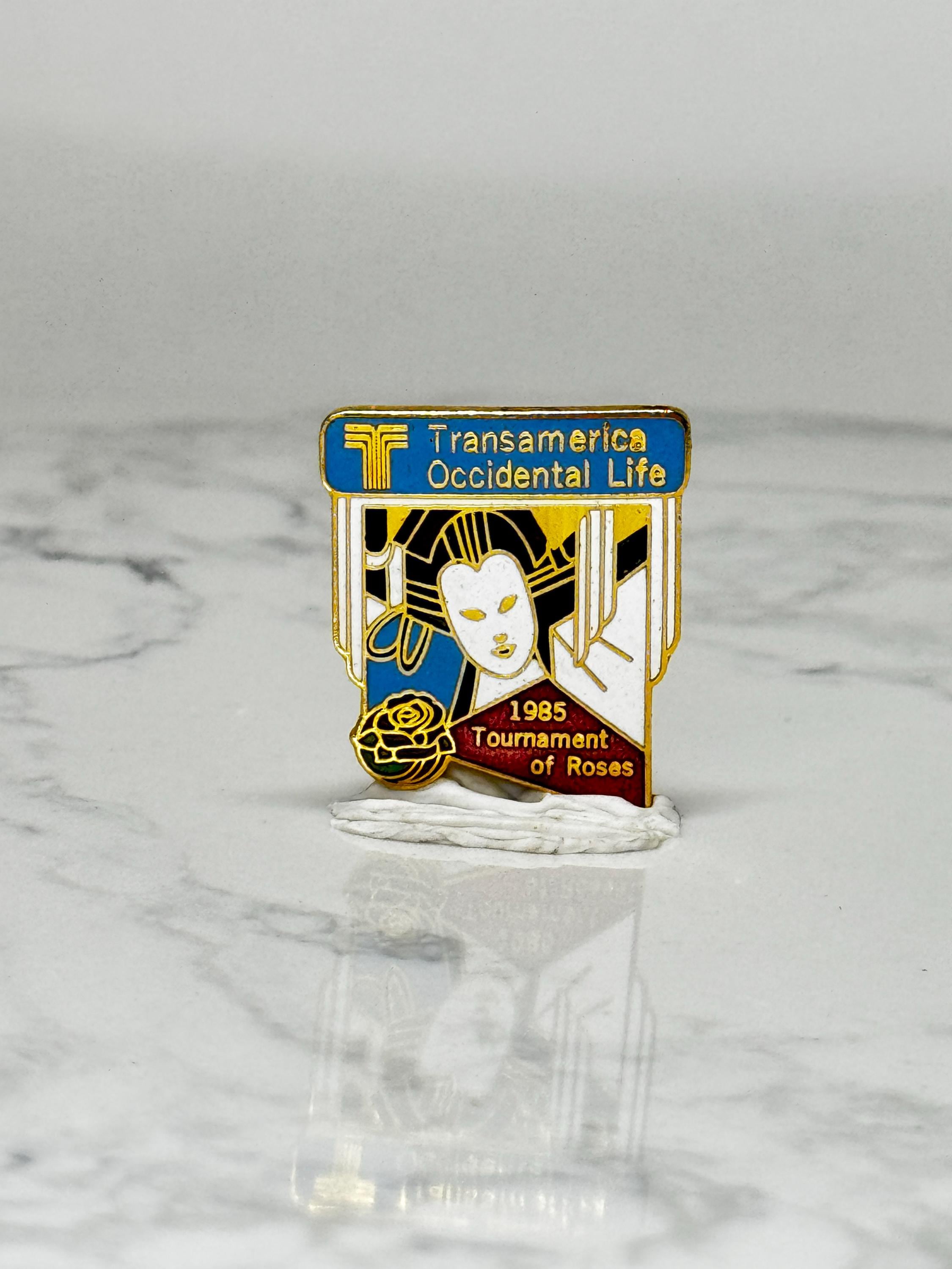 Vintage Transamerica Life Pin: Gold Enamel - 1985 Rose Parade