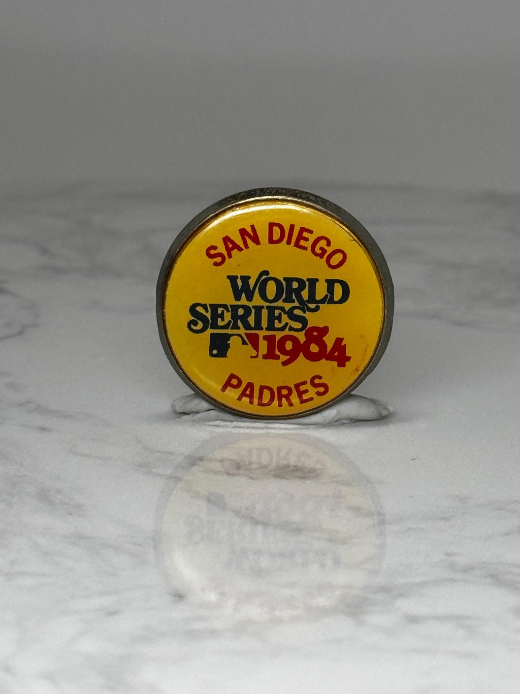 Vintage San Diego Padres Lapel Pin: Yellow Enamel - 1984 World Series