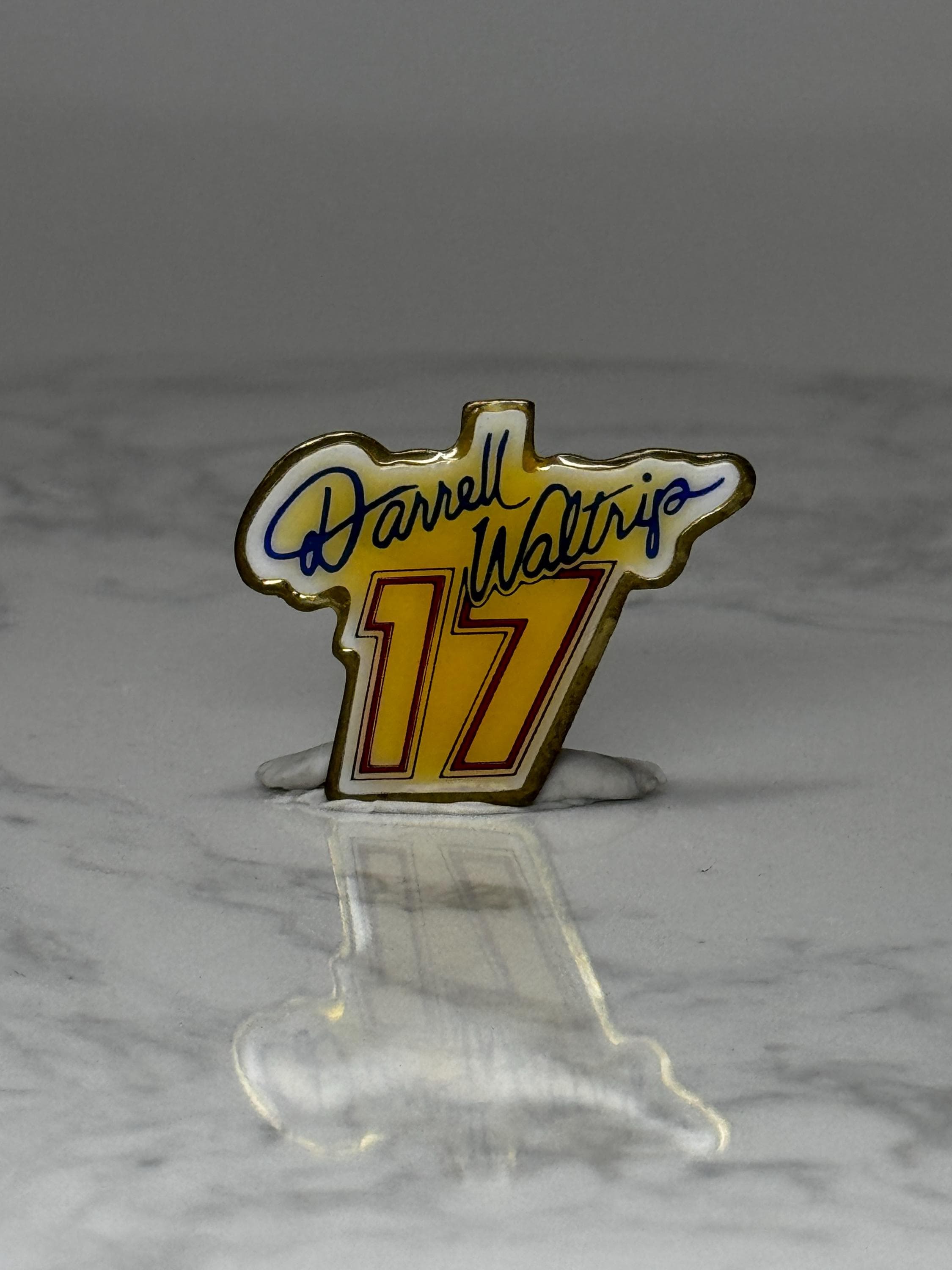 Vintage Darrell Waltrip 17 Racing Pin: Gold Enamel - NASCAR 1980s Accessory