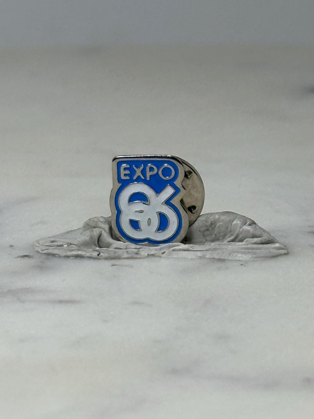 Vintage Expo 86 Lapel Pin: Blue White Enamel - Worlds Fair Souvenir