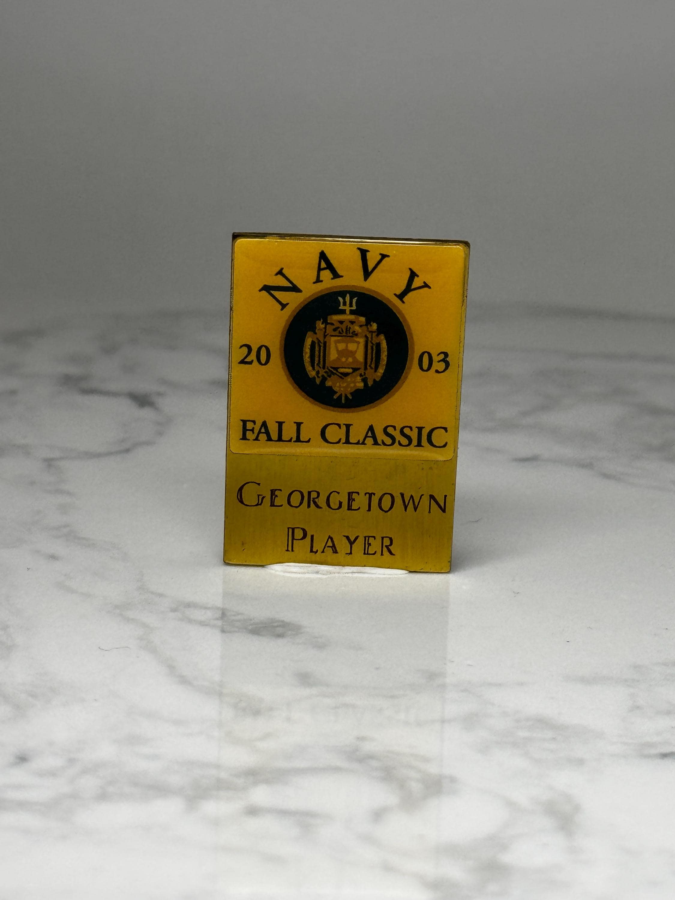 Vintage Navy Fall Classic Pin: Gold Tone 2003 Georgetown Player