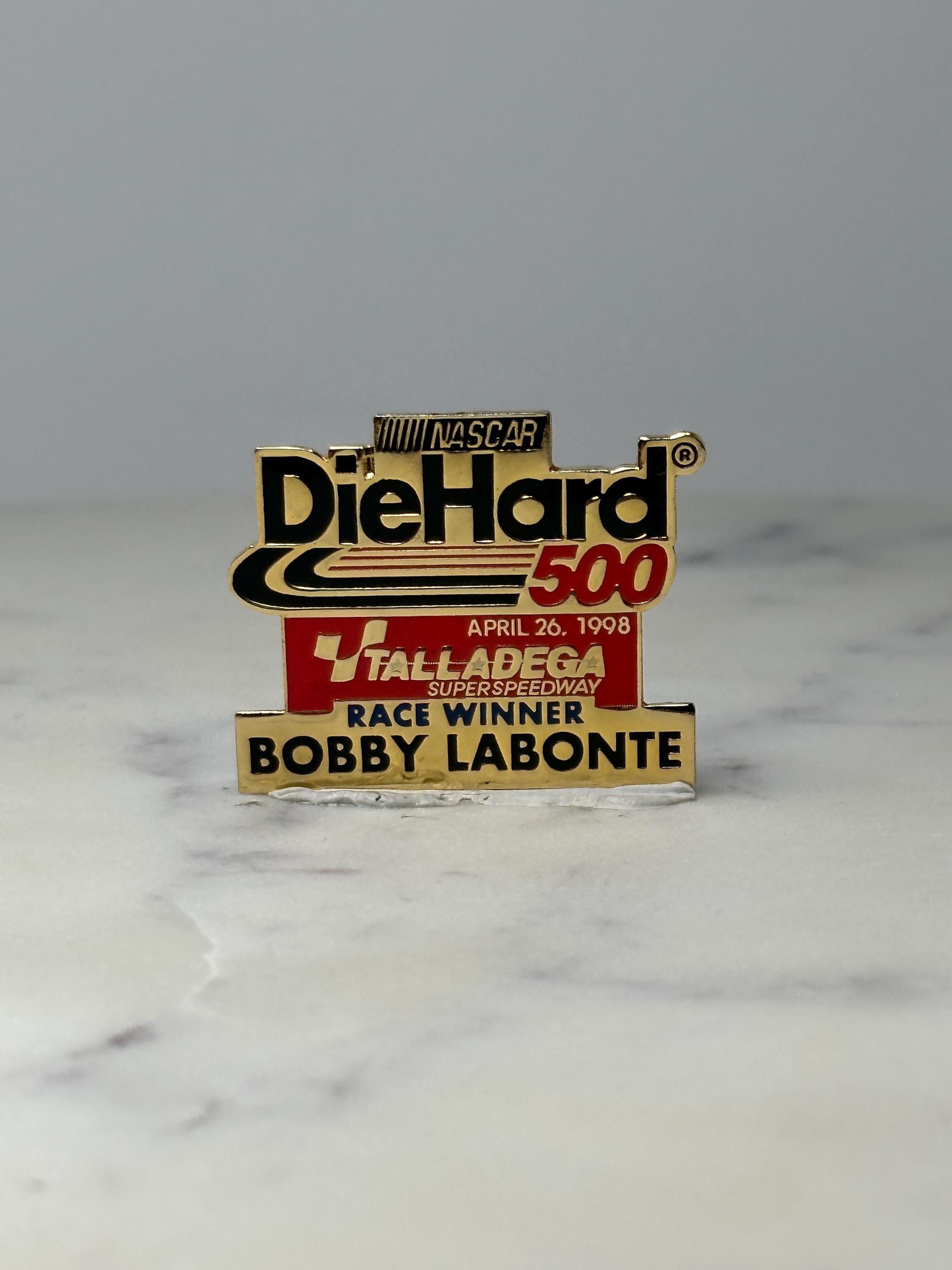 Vintage NASCAR DieHard 500 Pin: Gold Enamel - 1998 Race Winner