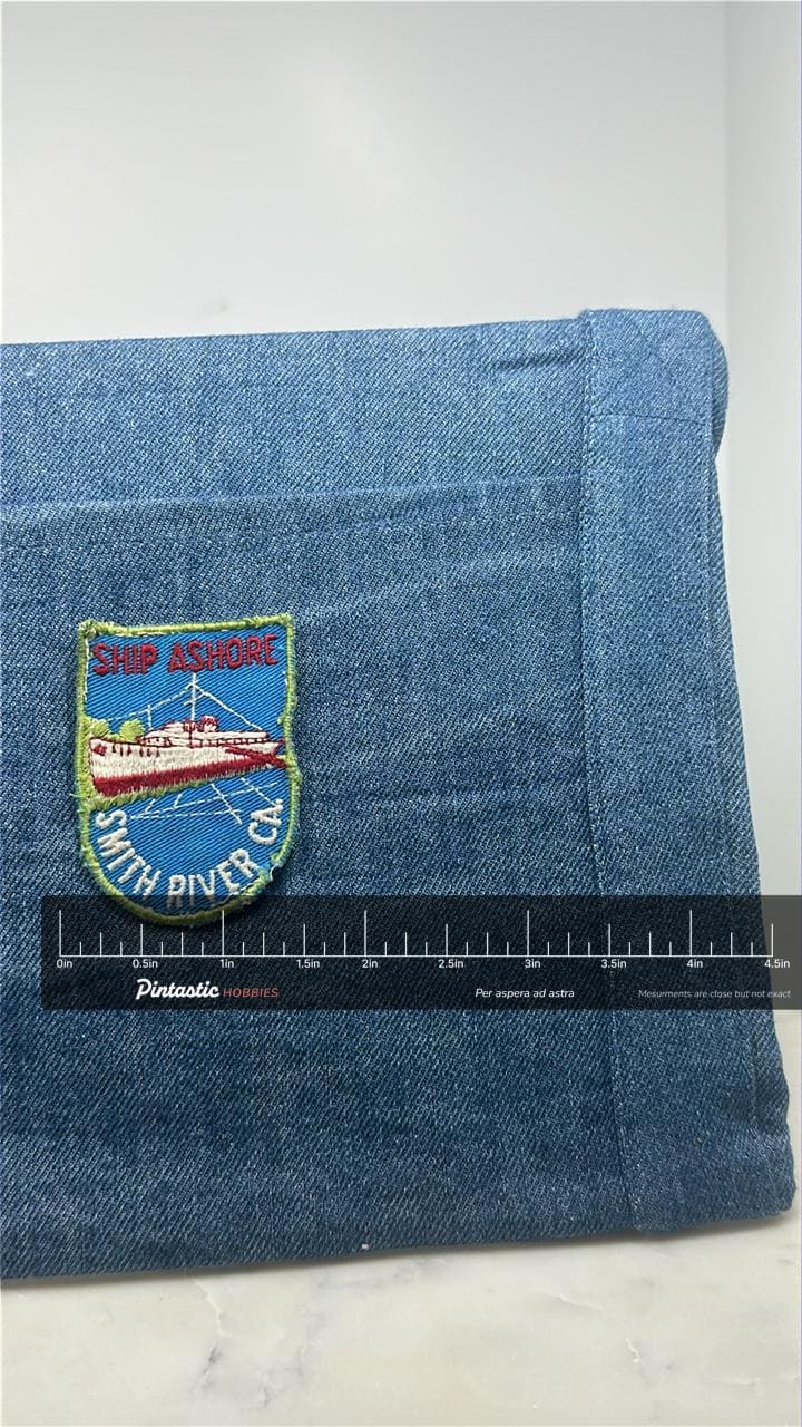 Ship Ashore Collectable Patch: Blue Nautical - Marina Accessory with ruler overlay for size reference