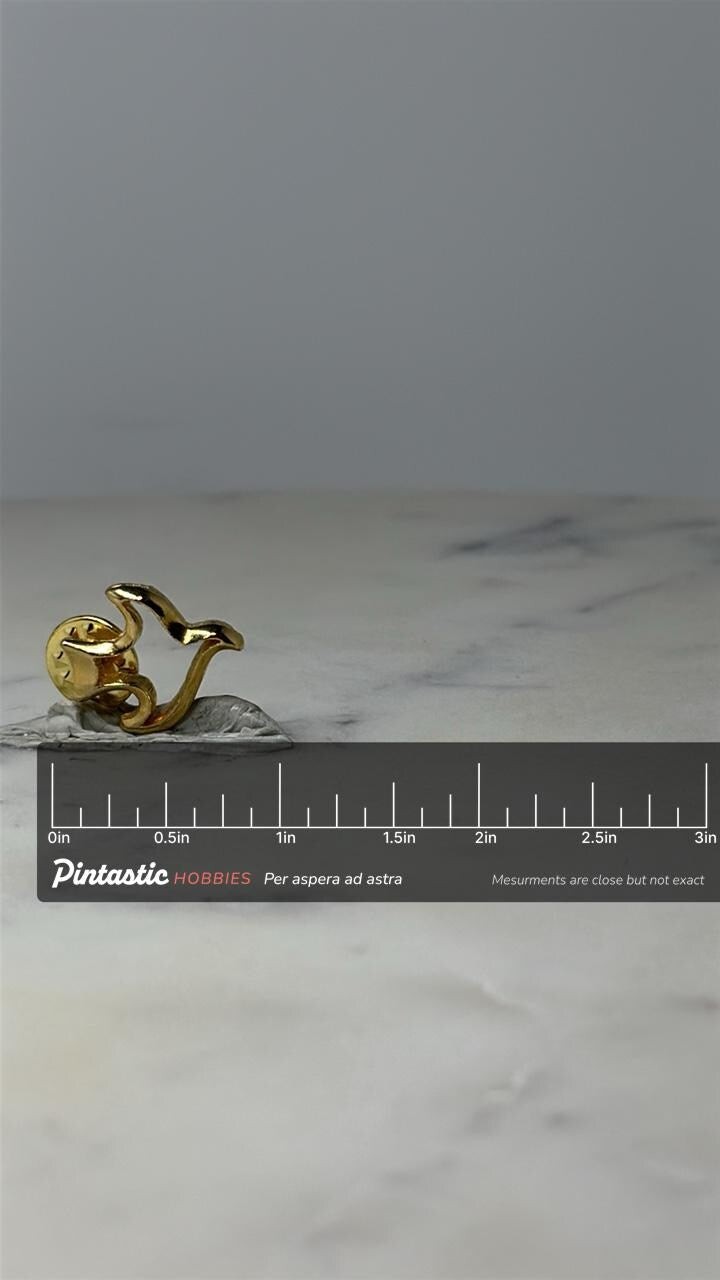 Vintage Christian Dove Lapel Pin, Holy Spirit Religious Symbol Pin, Gold Tone Church Faith Jewelry with ruler overlay for siz