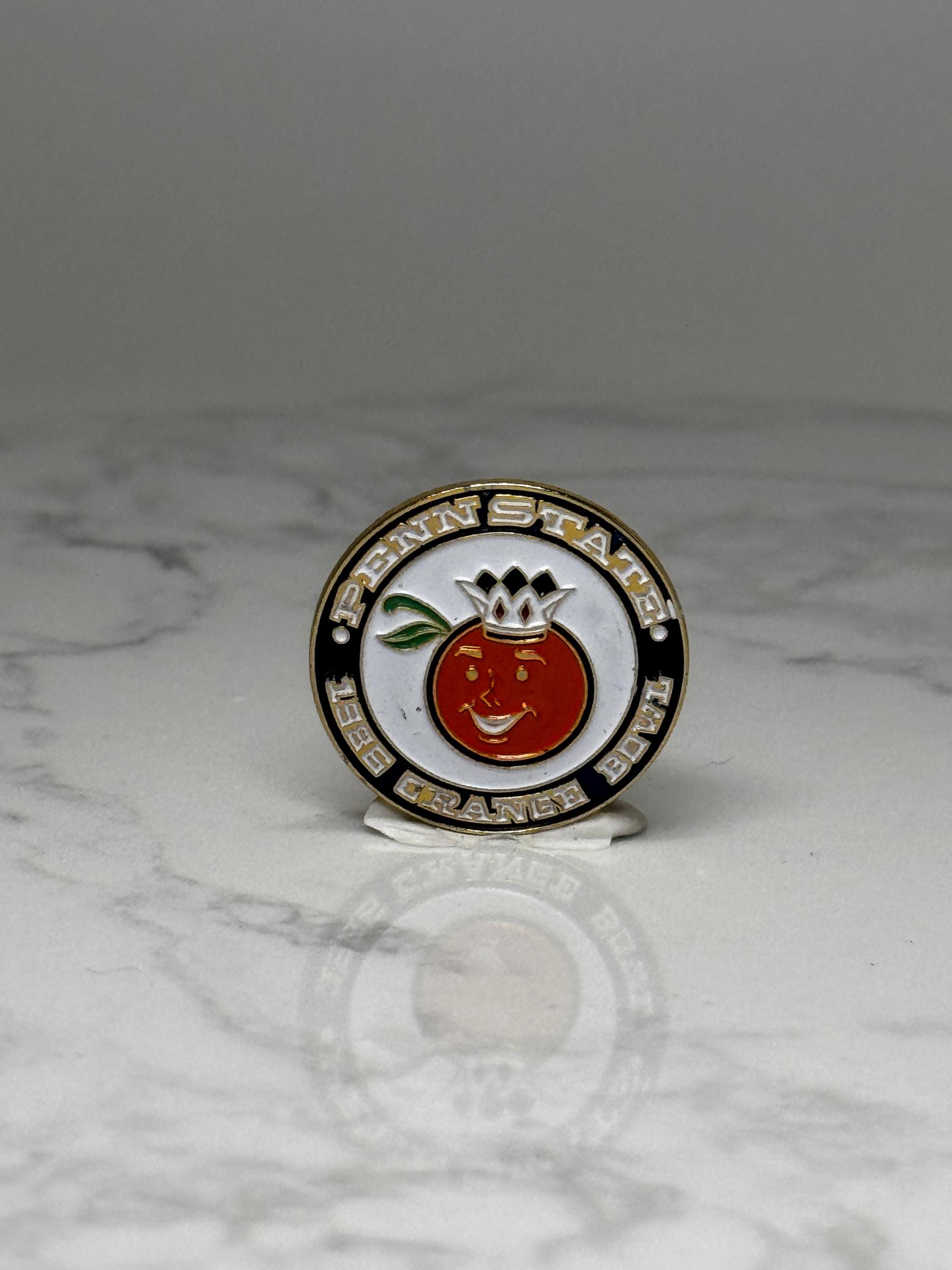 Vintage Penn State Nittany Lion Pin: Gold Tone Enamel - College Accessory