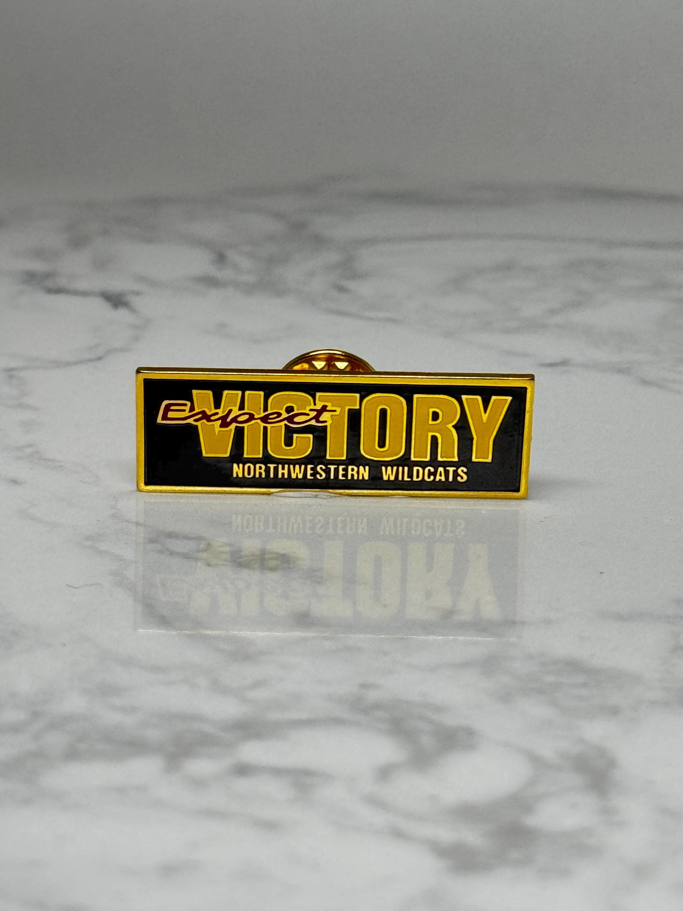 Vintage Northwestern Wildcats Pin: Black Gold - College Accessory