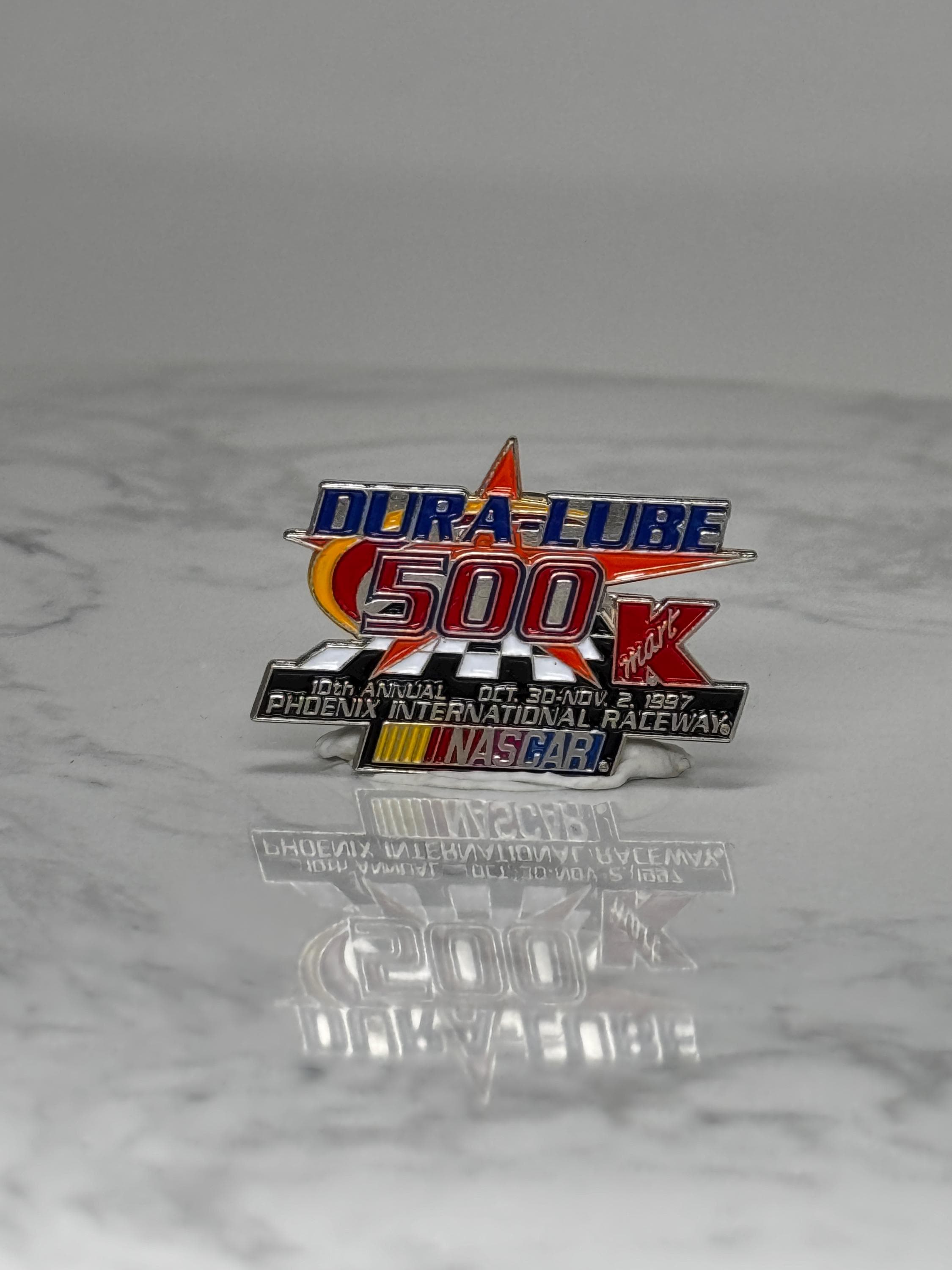 Vintage Dura Lube 500 Lapel Pin: Color Enamel - NASCAR 1997 Accessory