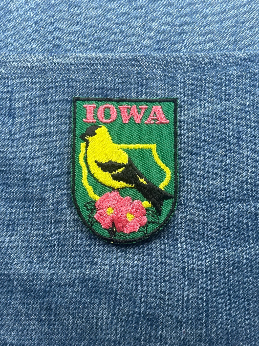 Iowa State Bird Collectable Patch: Green Scenic - Travel Souvenir Accessory