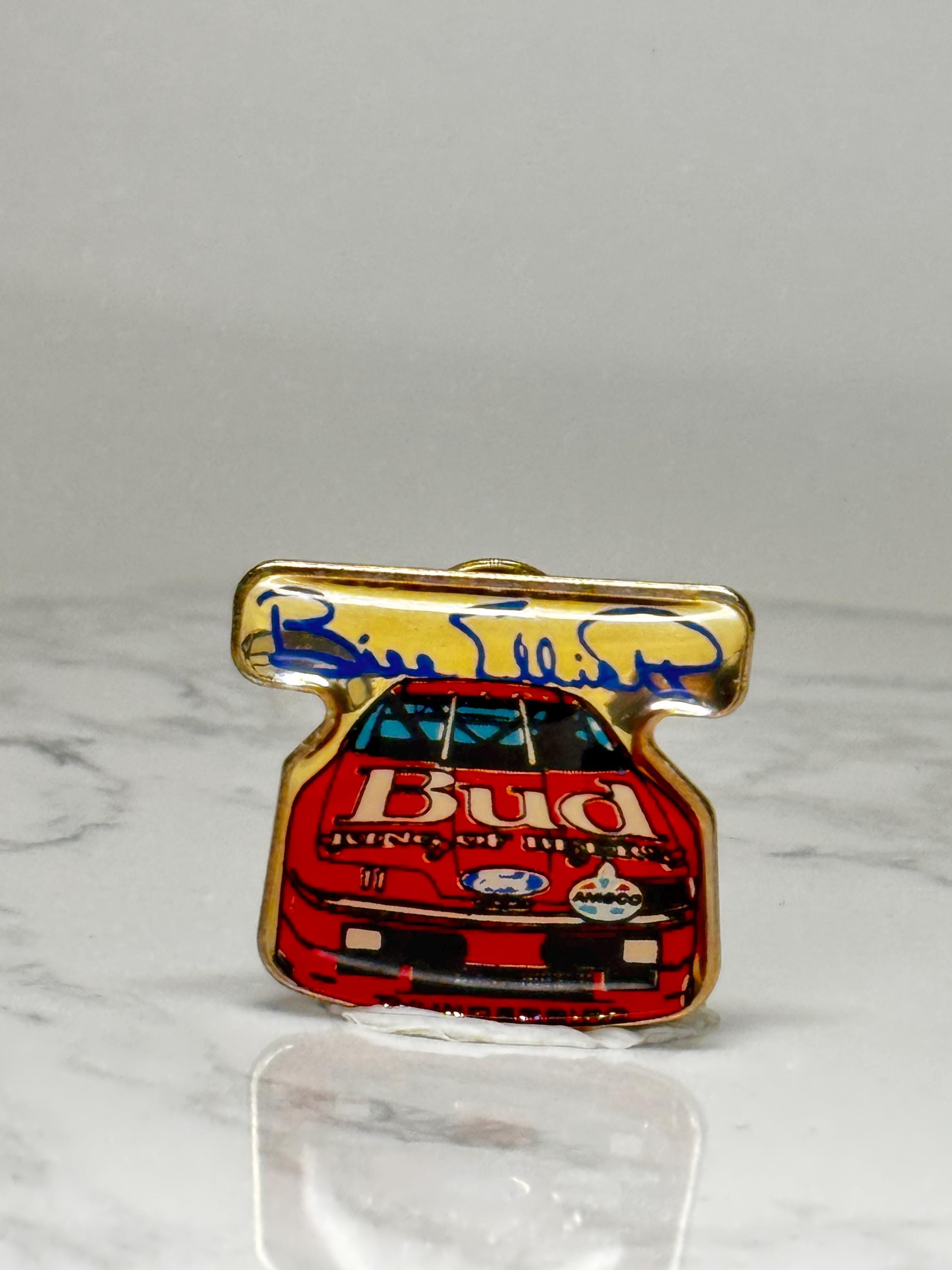 Vintage Bill Elliott NASCAR Pin: Red Enamel Pin - NASCAR Collectible