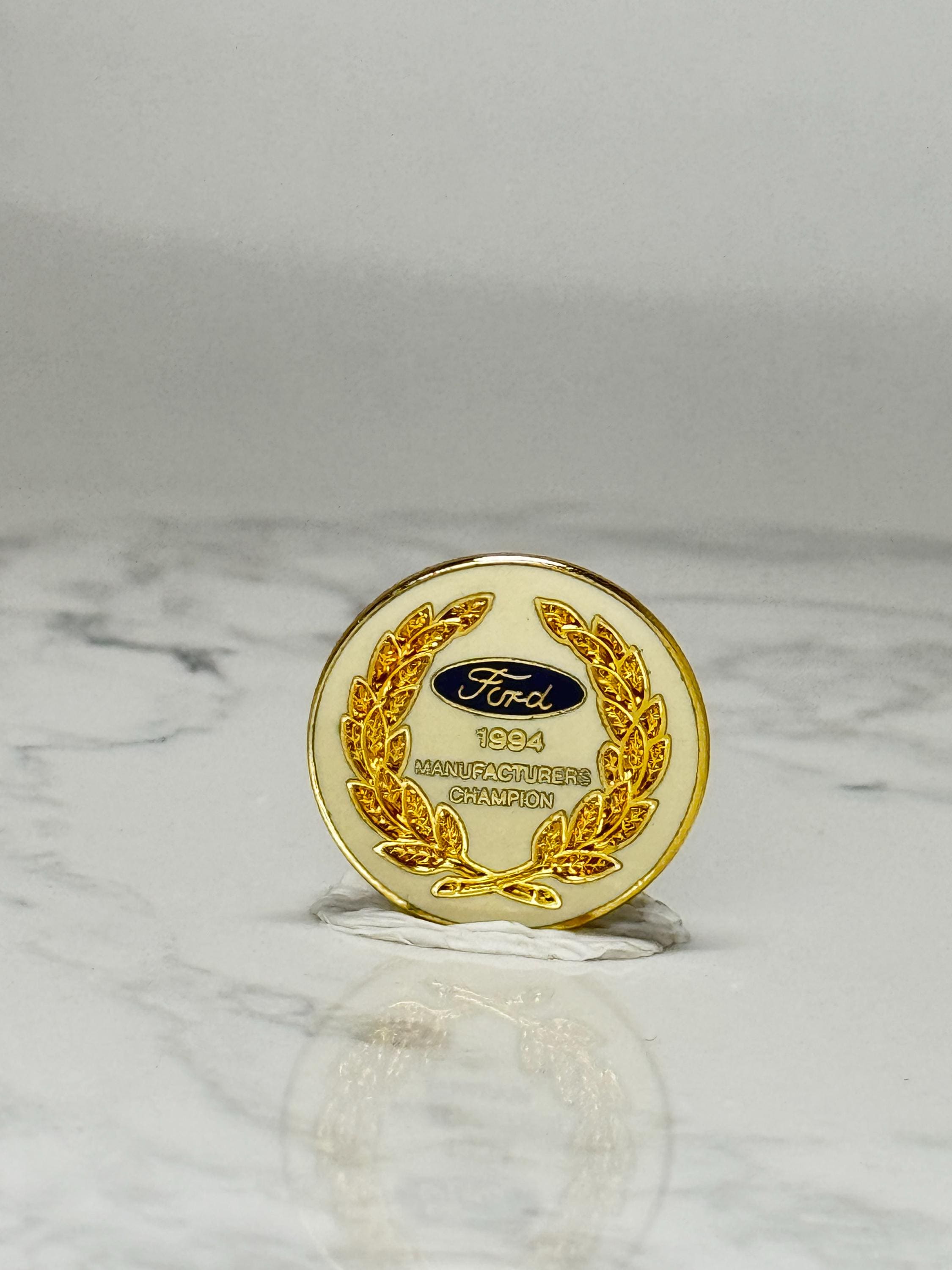 Vintage Ford 1994 Manufacturers Champion Pin: Gold Tone - Racing Accessory