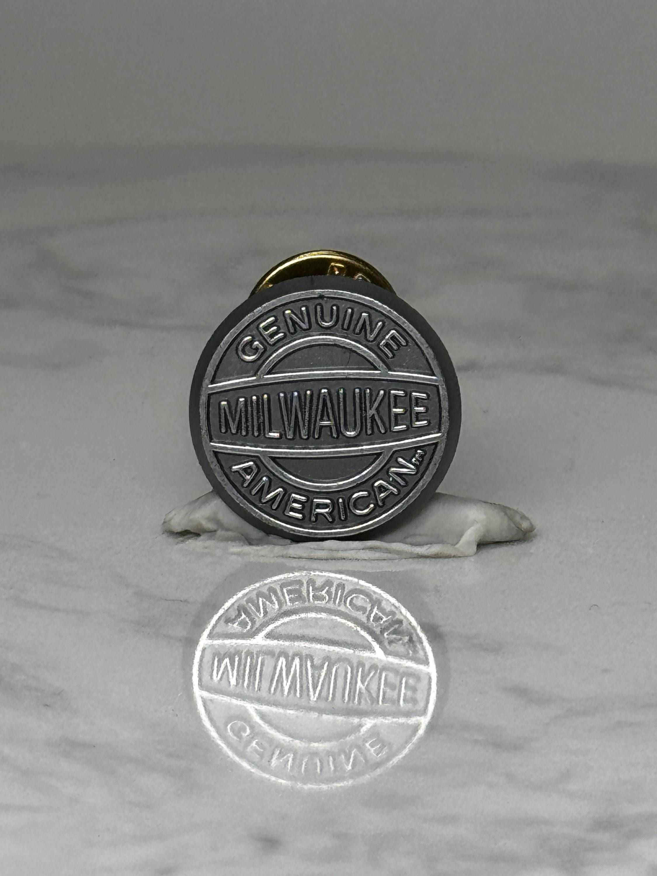 Vintage Milwaukee Tools Logo Pin: Silver Tone - American Brand Accessory