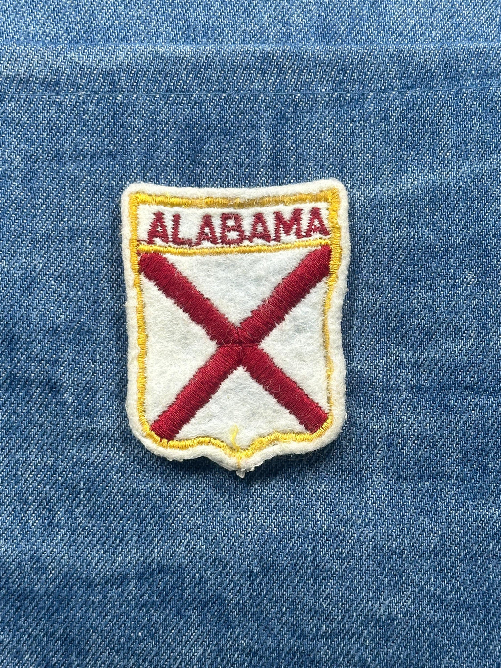 Alabama State Flag Collectable Patch: Red Shield - Vintage Travel Accessory