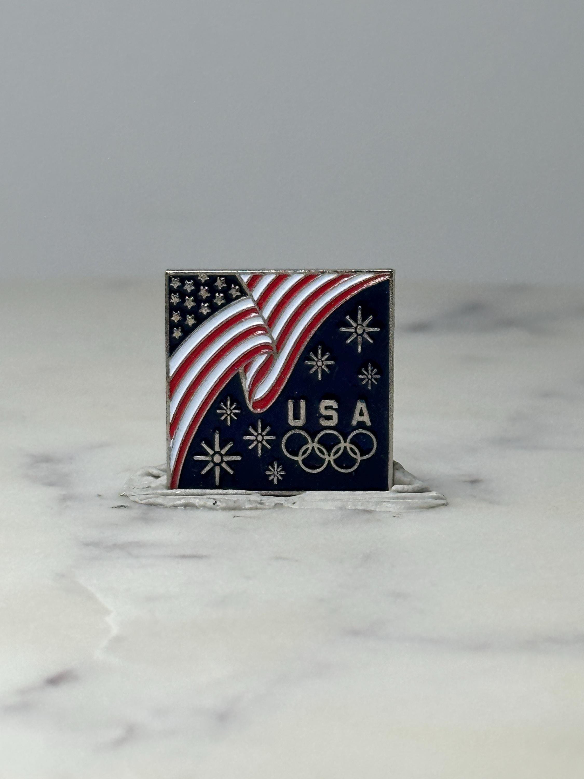 Vintage USA Olympic Flag Lapel Pin: Red White Blue - Patriotic Accessory