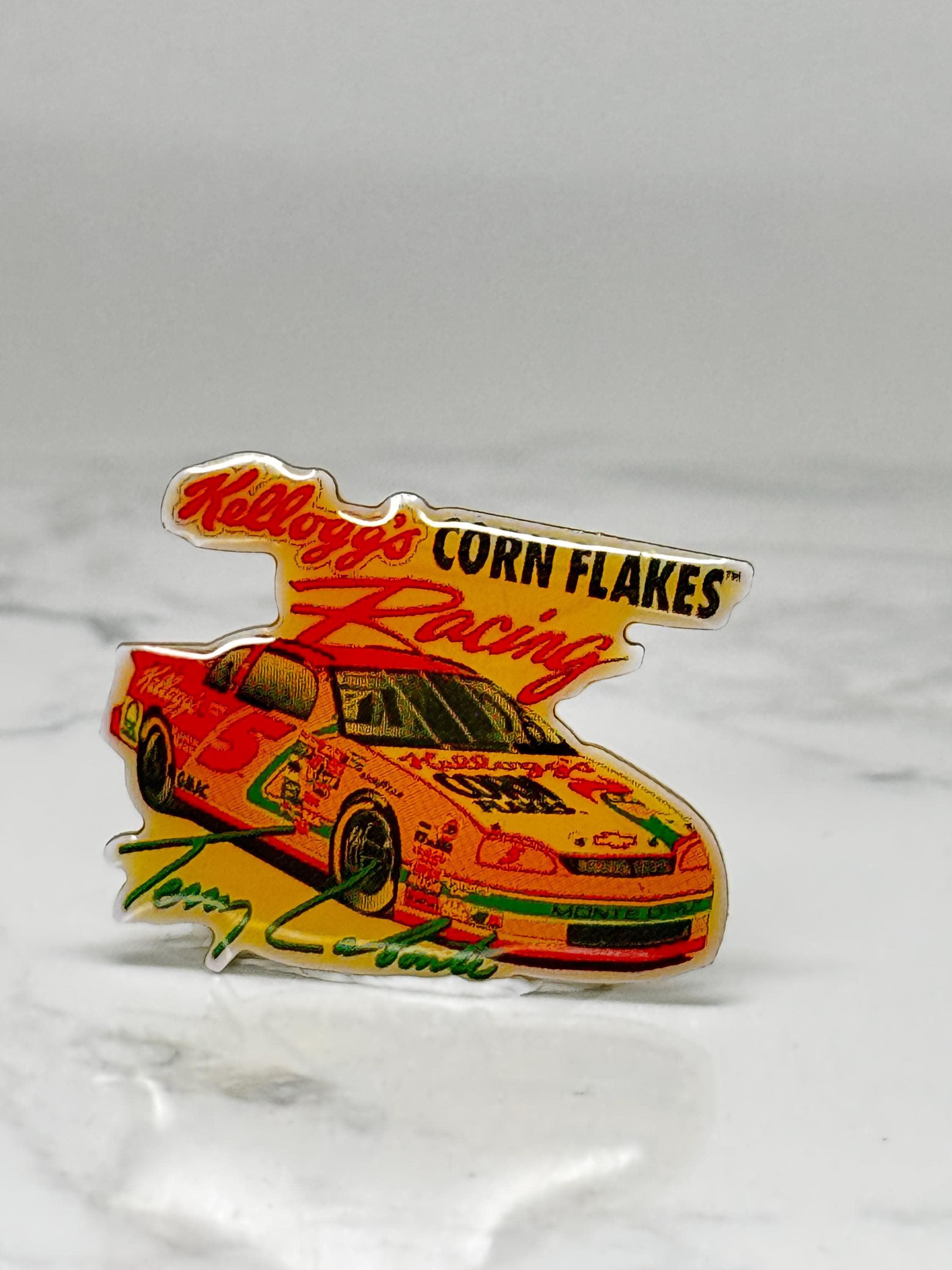 Vintage Kelloggs Racing Car Pin: Color Enamel - 1990s NASCAR Accessory