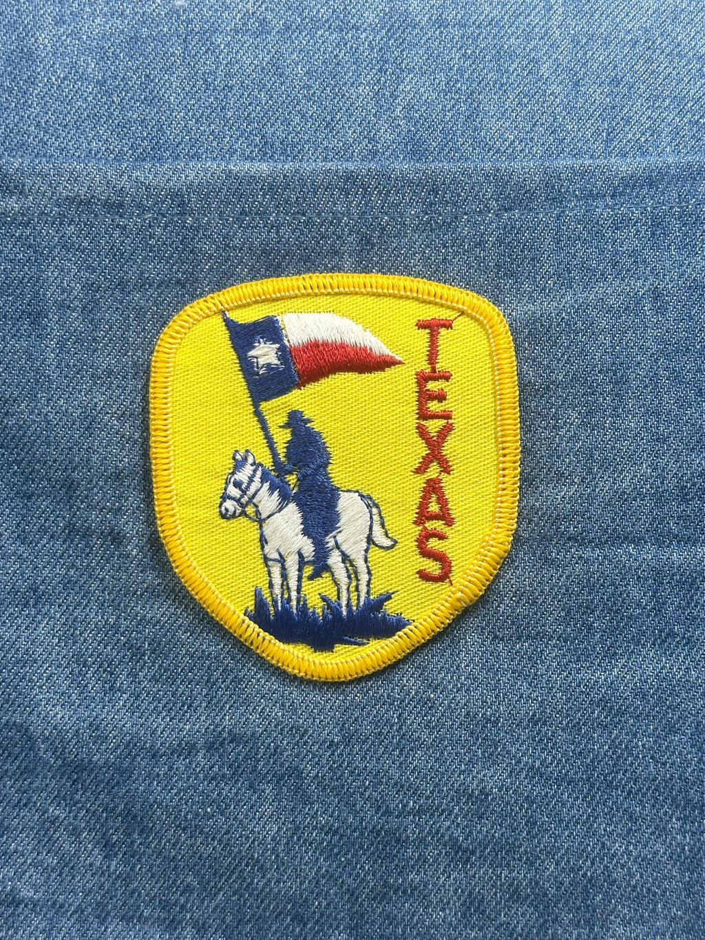 Texas Cowboy Collectable Patch: Yellow Shield - Western Souvenir Accessory