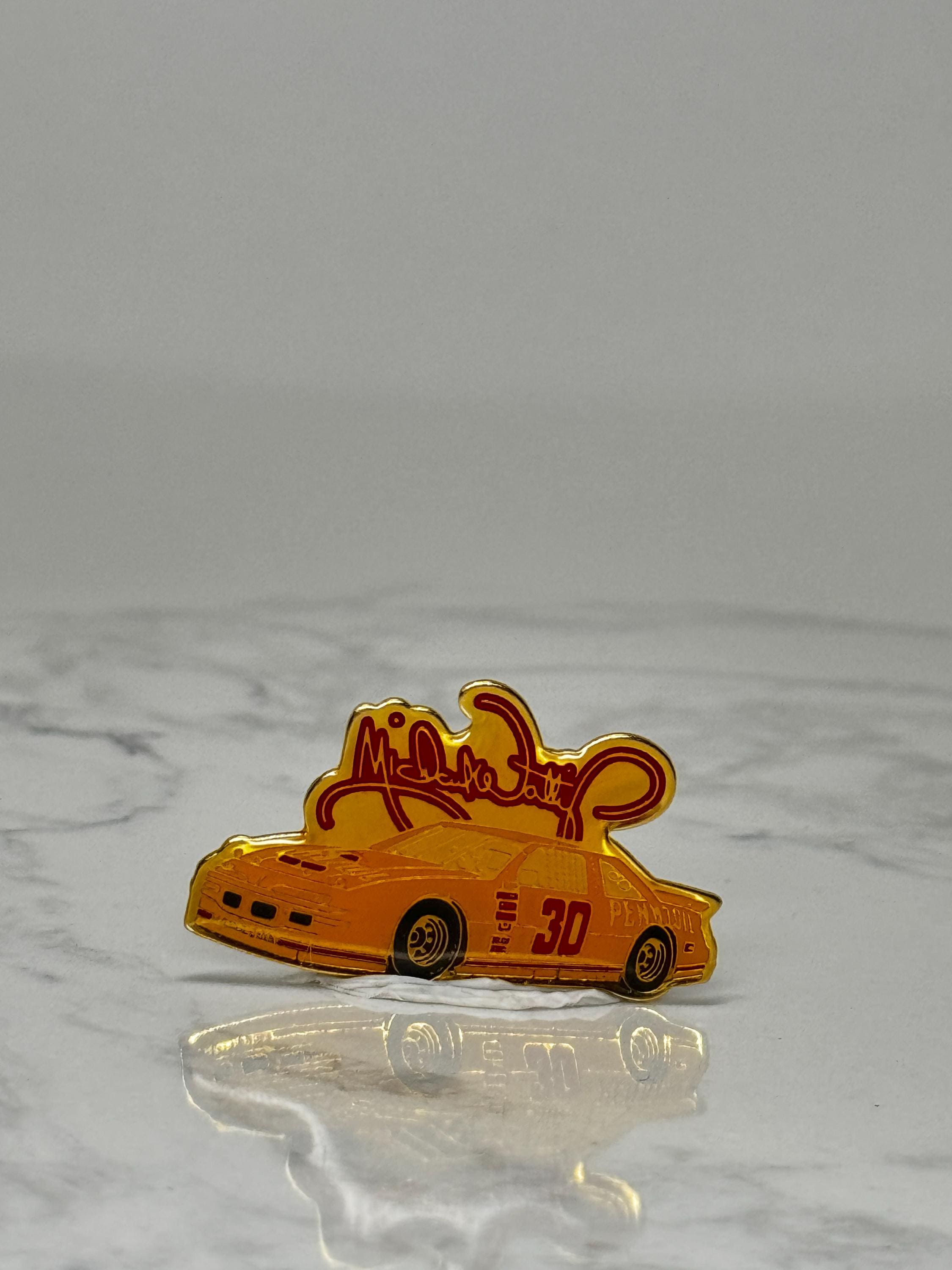 Vintage Michael Waltrip #30 NASCAR Pin: Yellow Pennzoil - NASCAR Racing Collectible