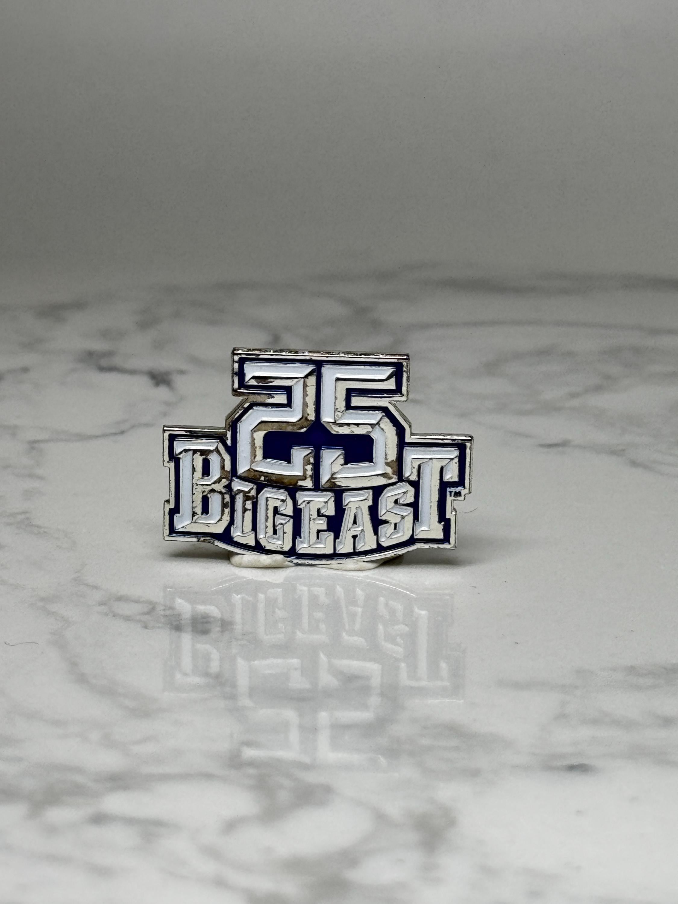 Vintage 25 Biggest Award Pin: Blue Silver Enamel - Corporate Accessory