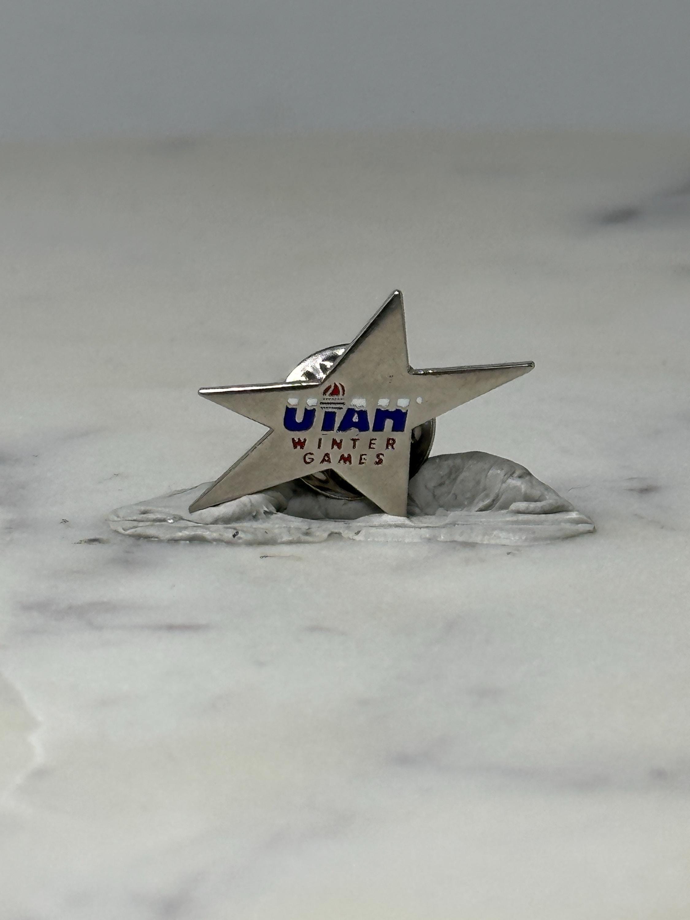 Vintage Utah Winter Games Star Lapel Pin: Silver Tone - 1990s Sports Accessory