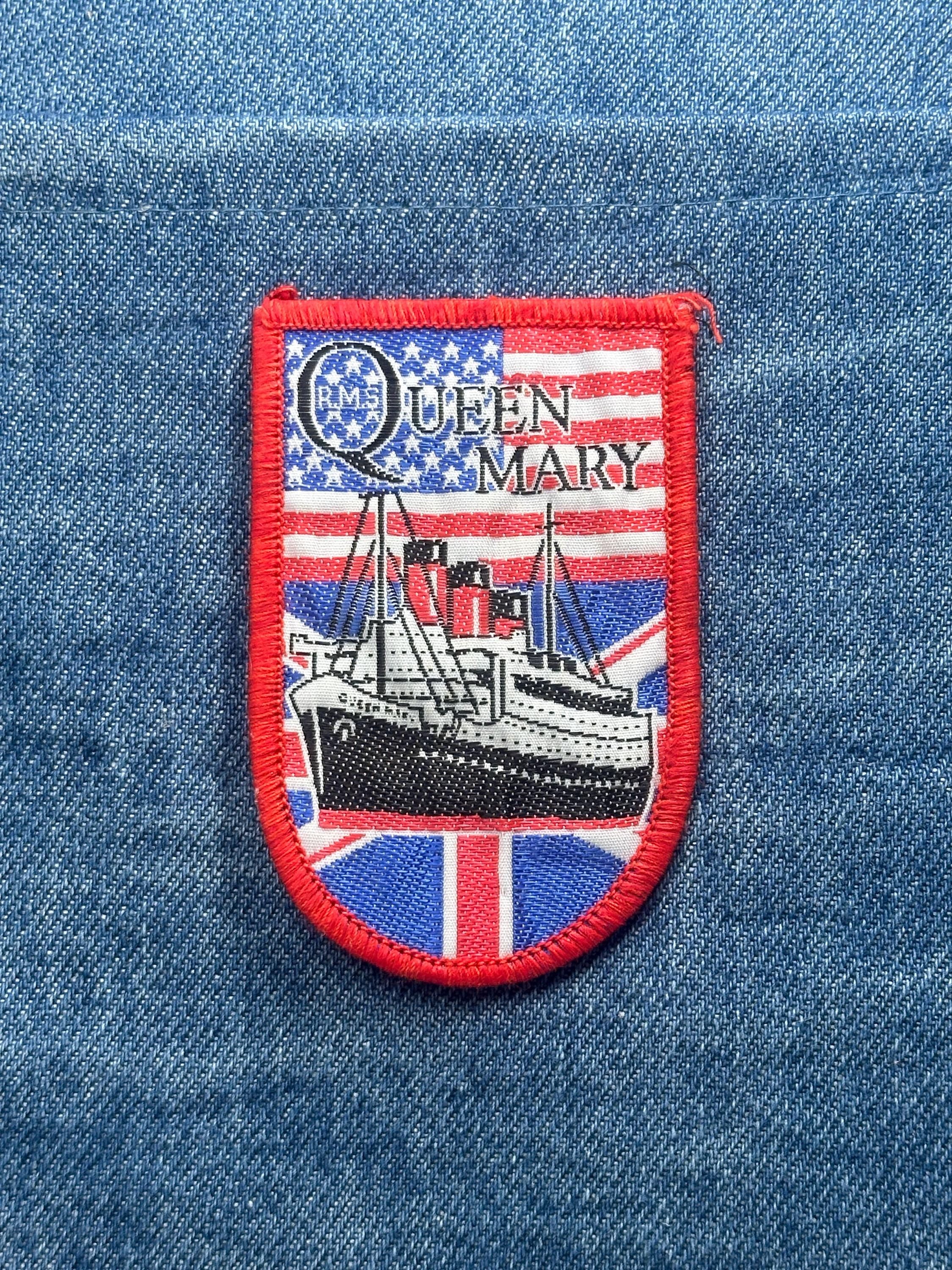 RMS Queen Mary Collectable Patch: Red Border - Ocean Liner Accessory