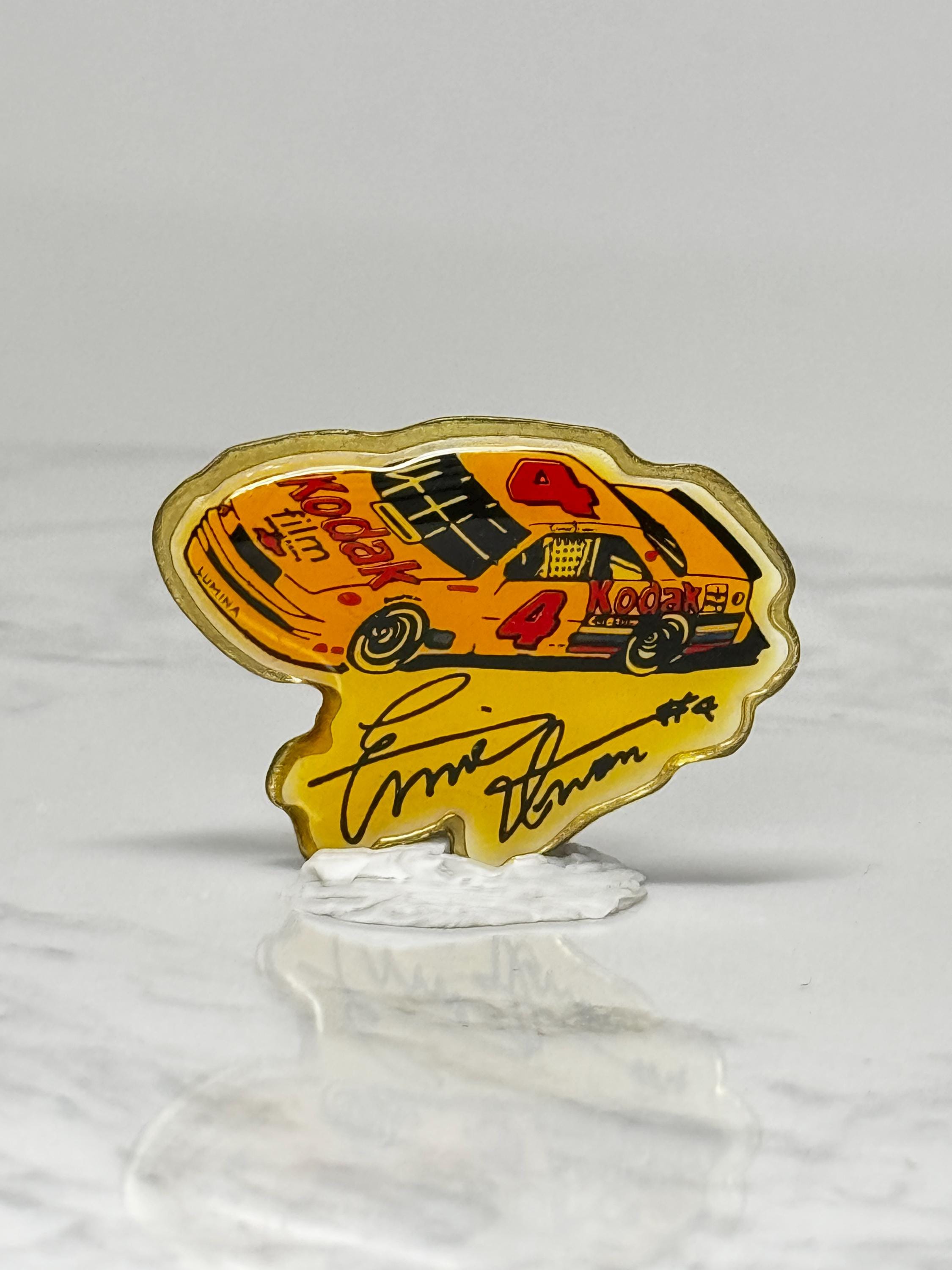 Vintage Ernie Irvan #4 Kodak NASCAR Pin: Yellow Enamel - NASCAR Racing Collectible