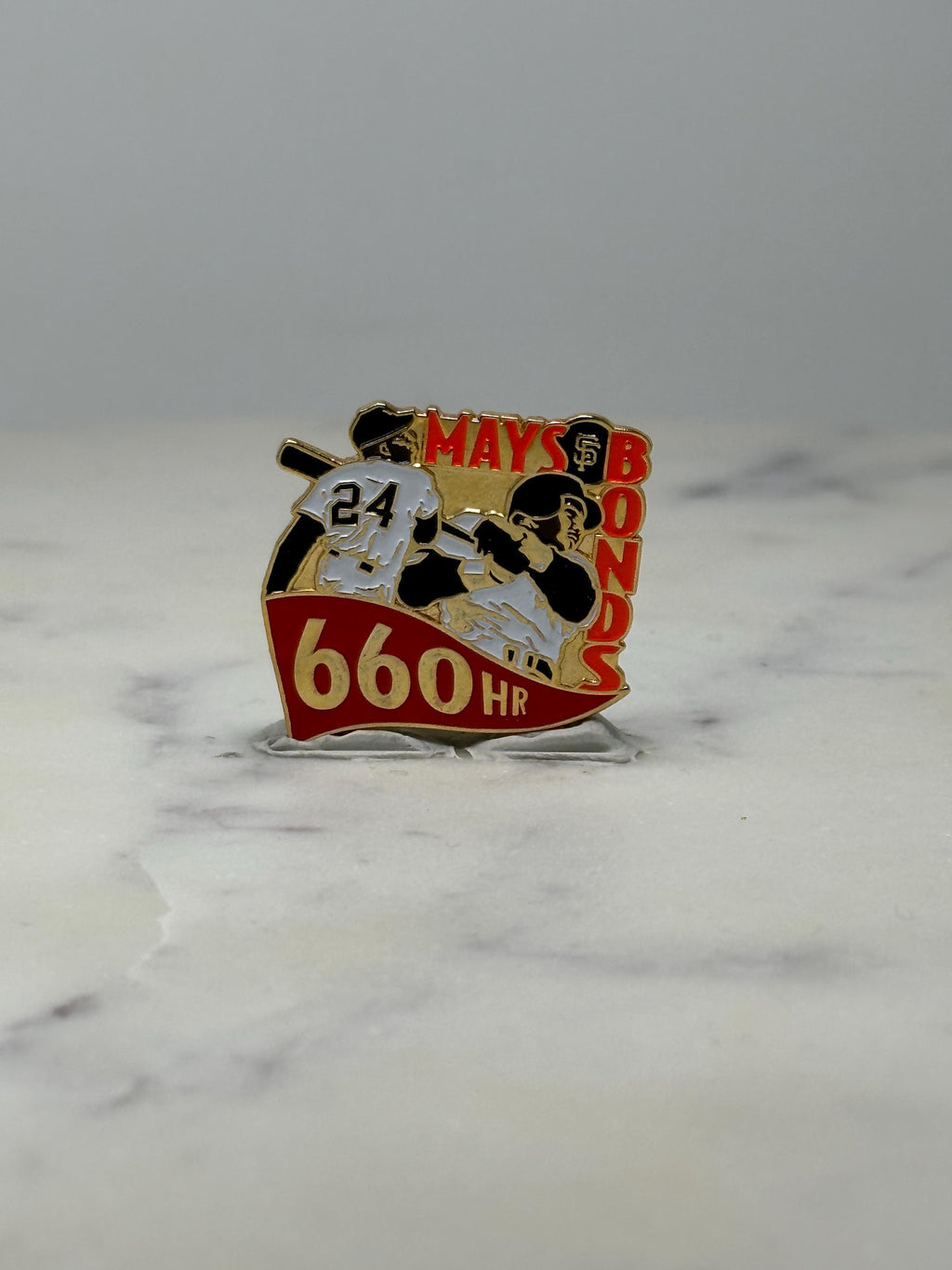 Vintage SF Giants Barry Bonds 660 HR Pin: Gold Tone - MLB Era Accessory
