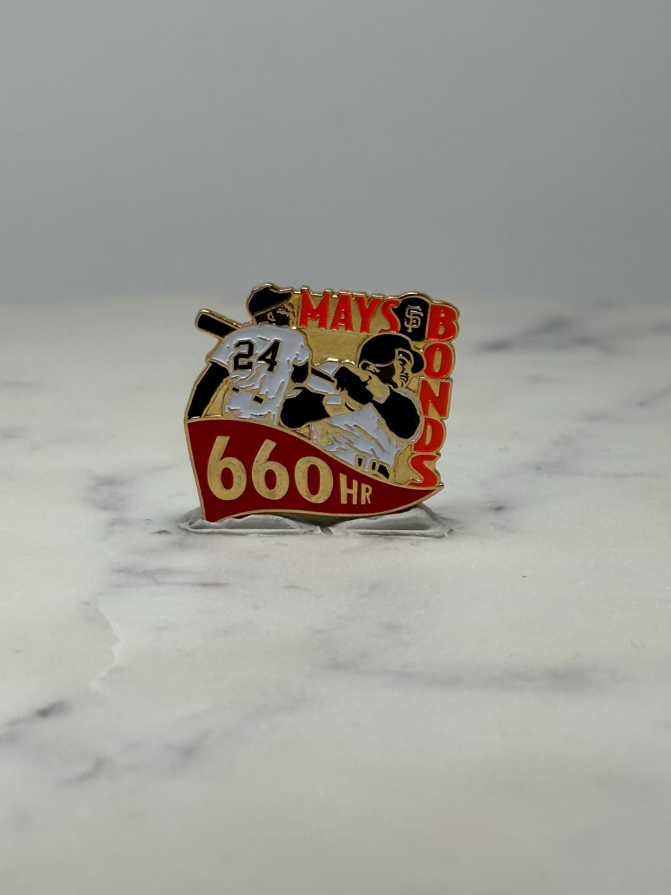 Vintage SF Giants Barry Bonds 660 HR Pin: Gold Tone - MLB Era Accessory