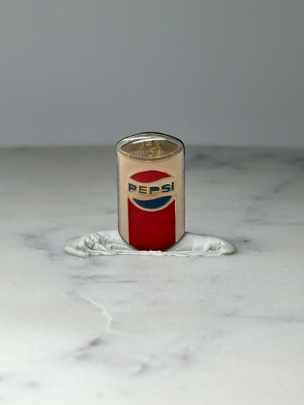 Vintage Pepsi Soda Can Pin: Red Blue Enamel - 1980s Ad Accessory