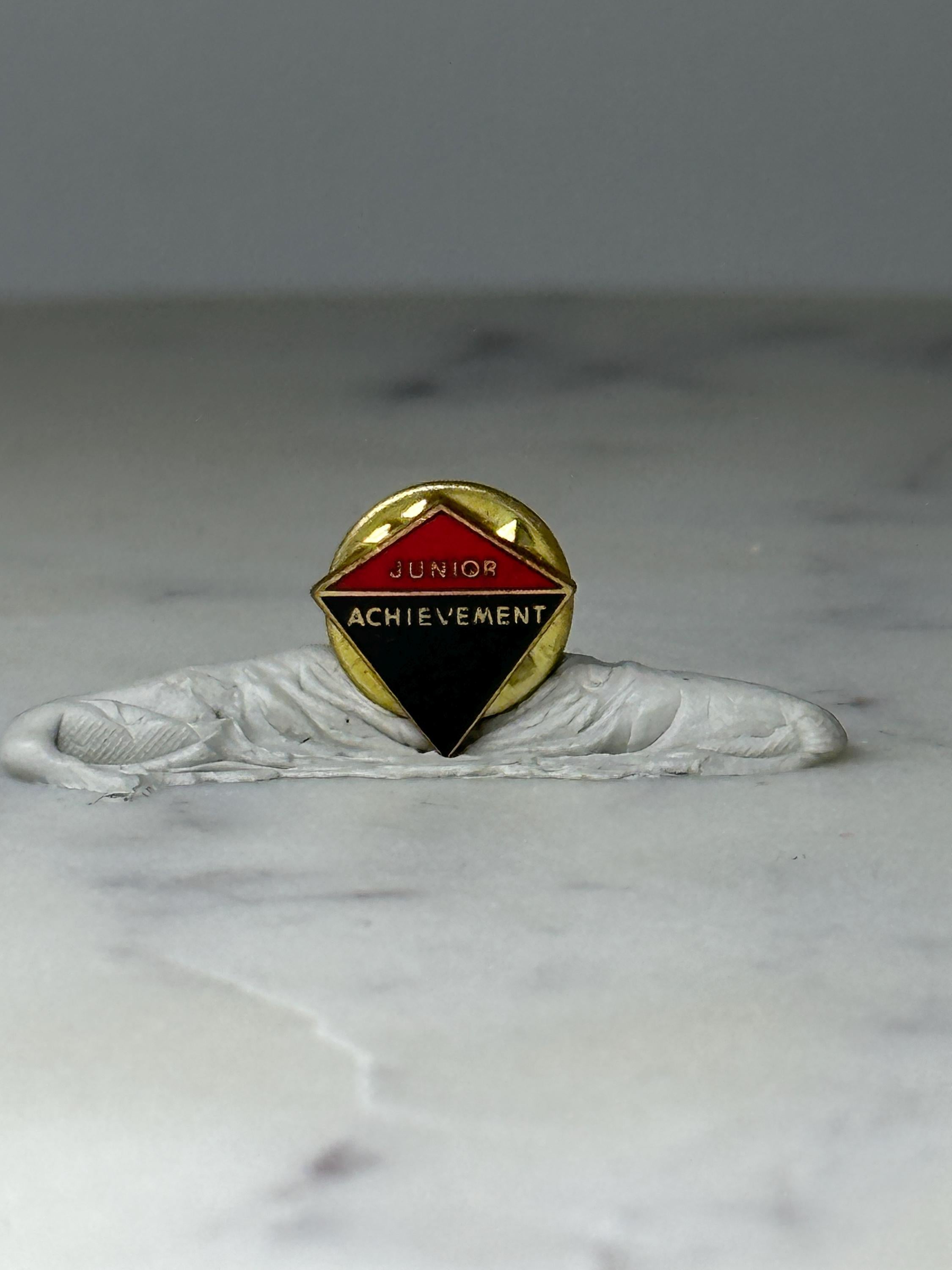 Vintage Junior Achievement Lapel Pin: Red Black Enamel - Career Org Accessory