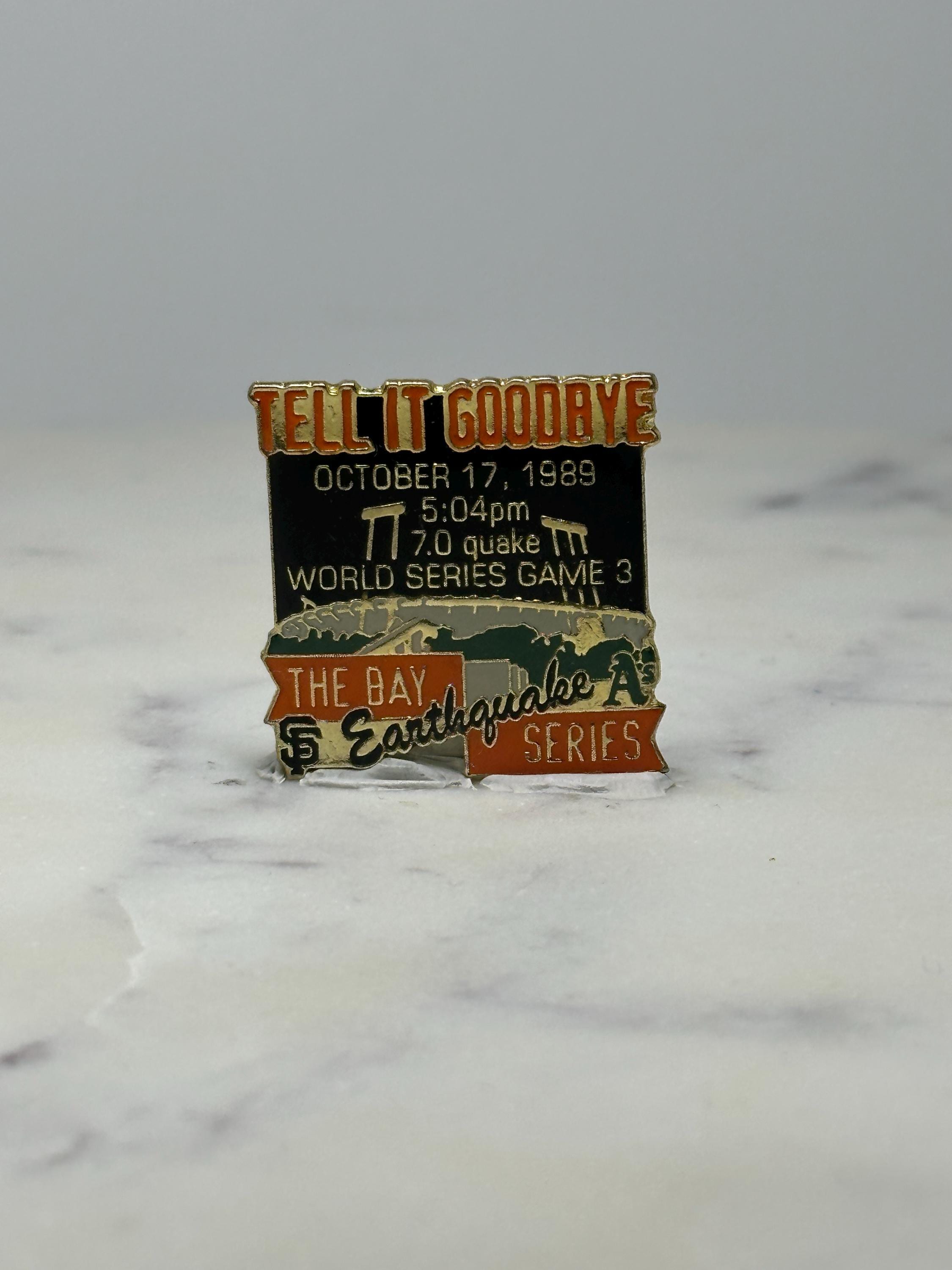 Vintage 1989 World Series Earthquake Pin: Enamel - MLB Bay Series Accessory