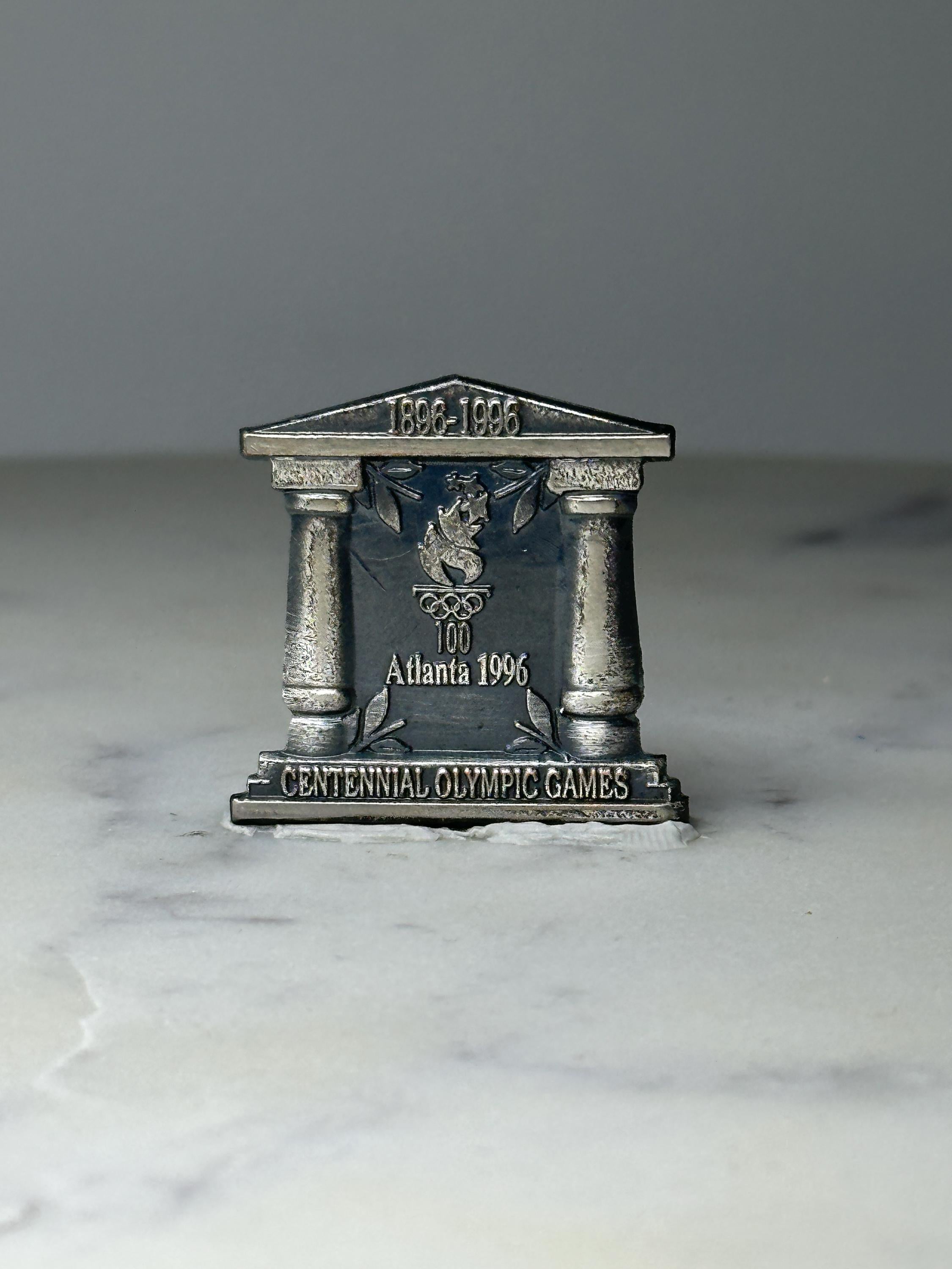 Vintage Atlanta 1996 Olympic Games Pin: Silver Tone - Centennial Era Accessory