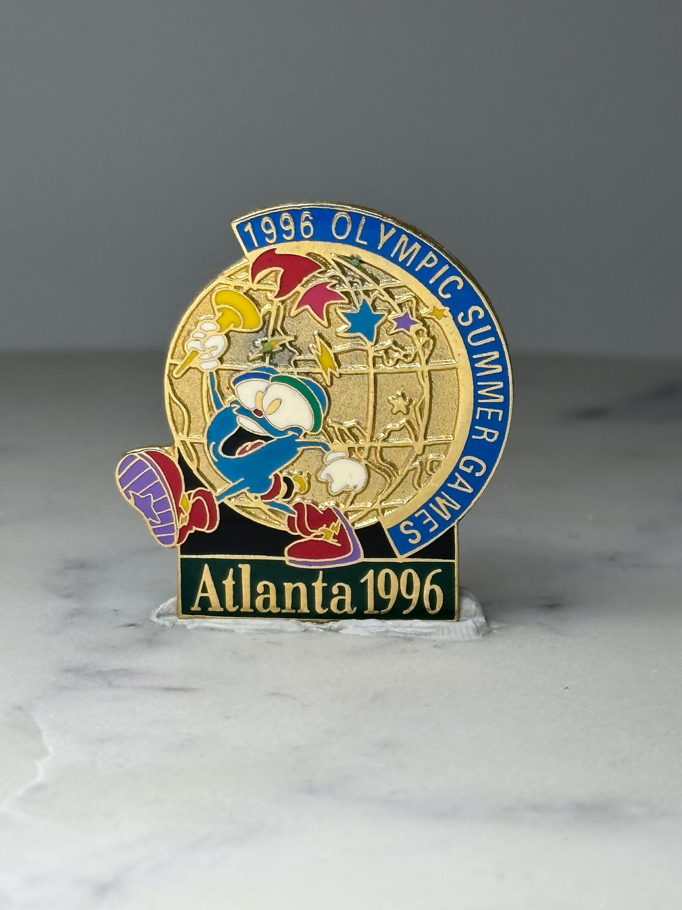 Vintage 1996 Atlanta Olympic Izzy Enamel Pin: Gold Tone - Summer Games Accessory