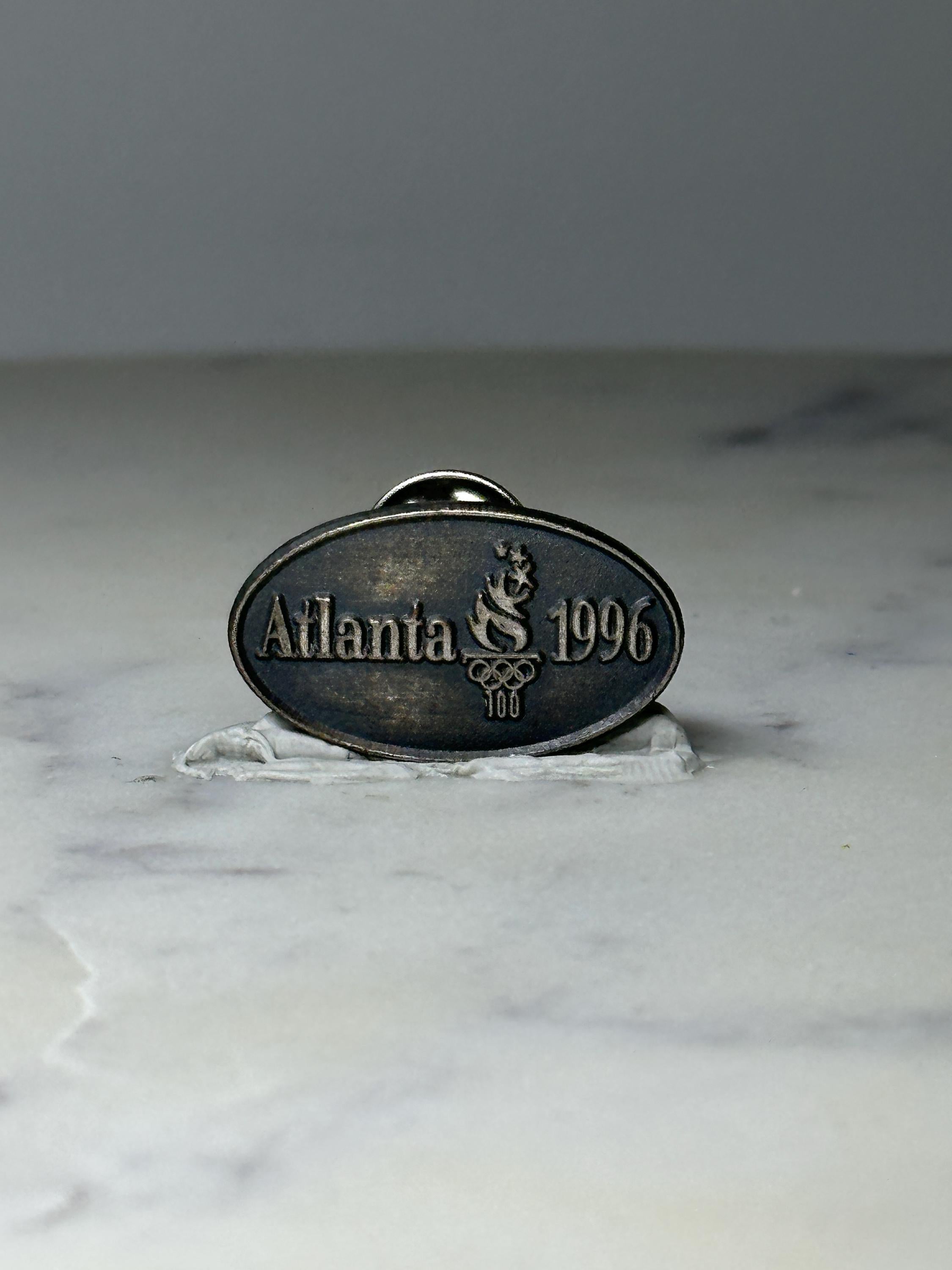 Vintage Atlanta 1996 Olympic Games Lapel Pin: Silver Tone - Summer Olympics Souvenir Accessory