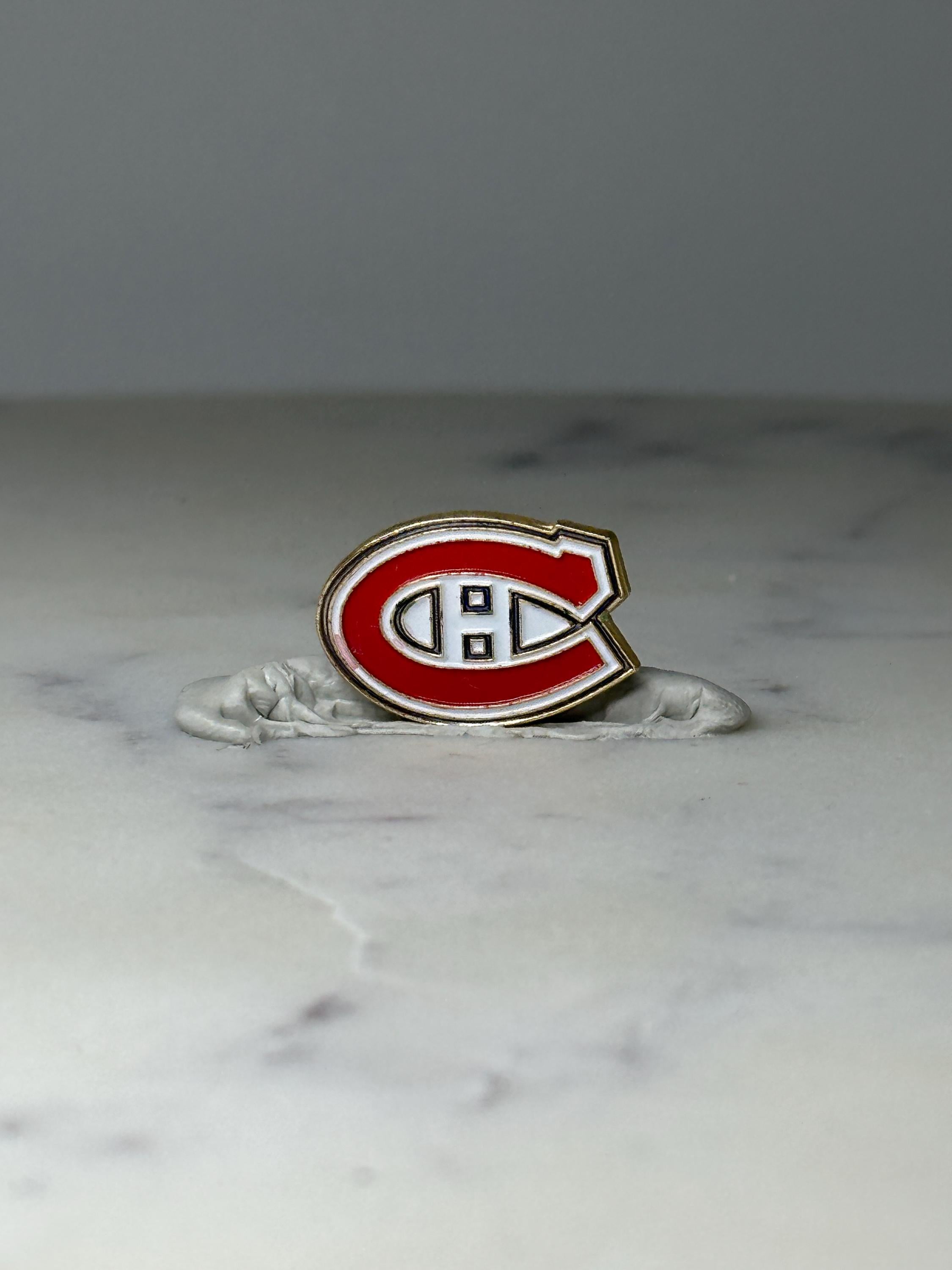 Vintage Montreal Canadiens Logo Pin: Red Enamel - NHL Hockey Accessory