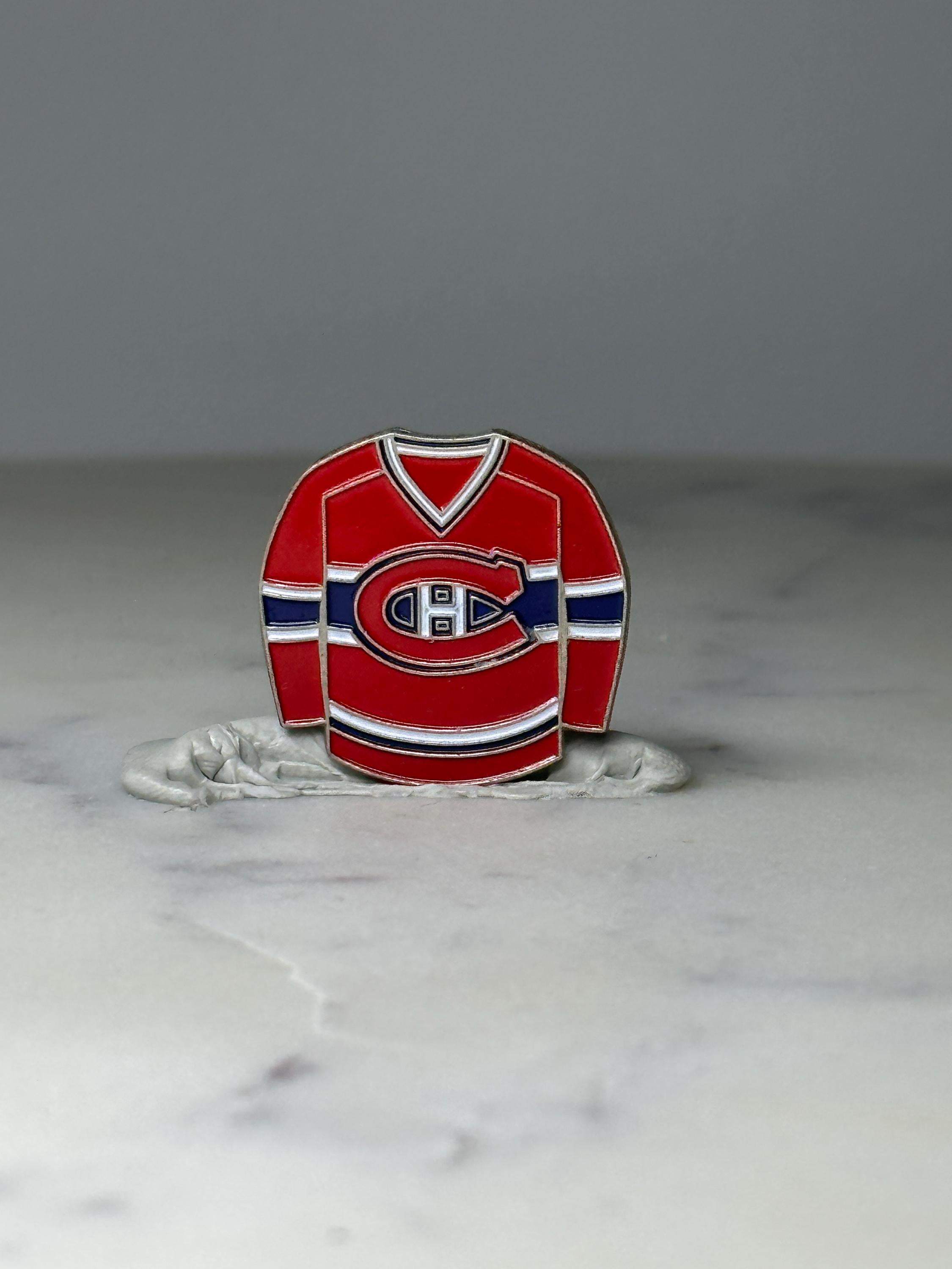 Vintage Montreal Canadiens Jersey Lapel Pin: Red Enamel - NHL Hockey Accessory