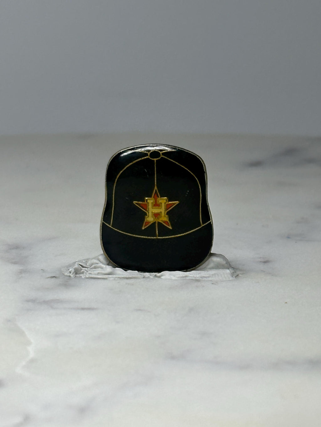 Vintage Houston Astros Baseball Hat Pin: Black Enamel - MLB Sports Accessory